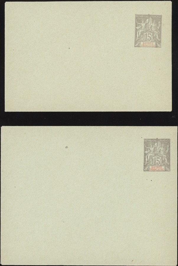 FRANCE, GUINEA, 1901-02. Colonies Envelope H&G 7, 7a, Miint