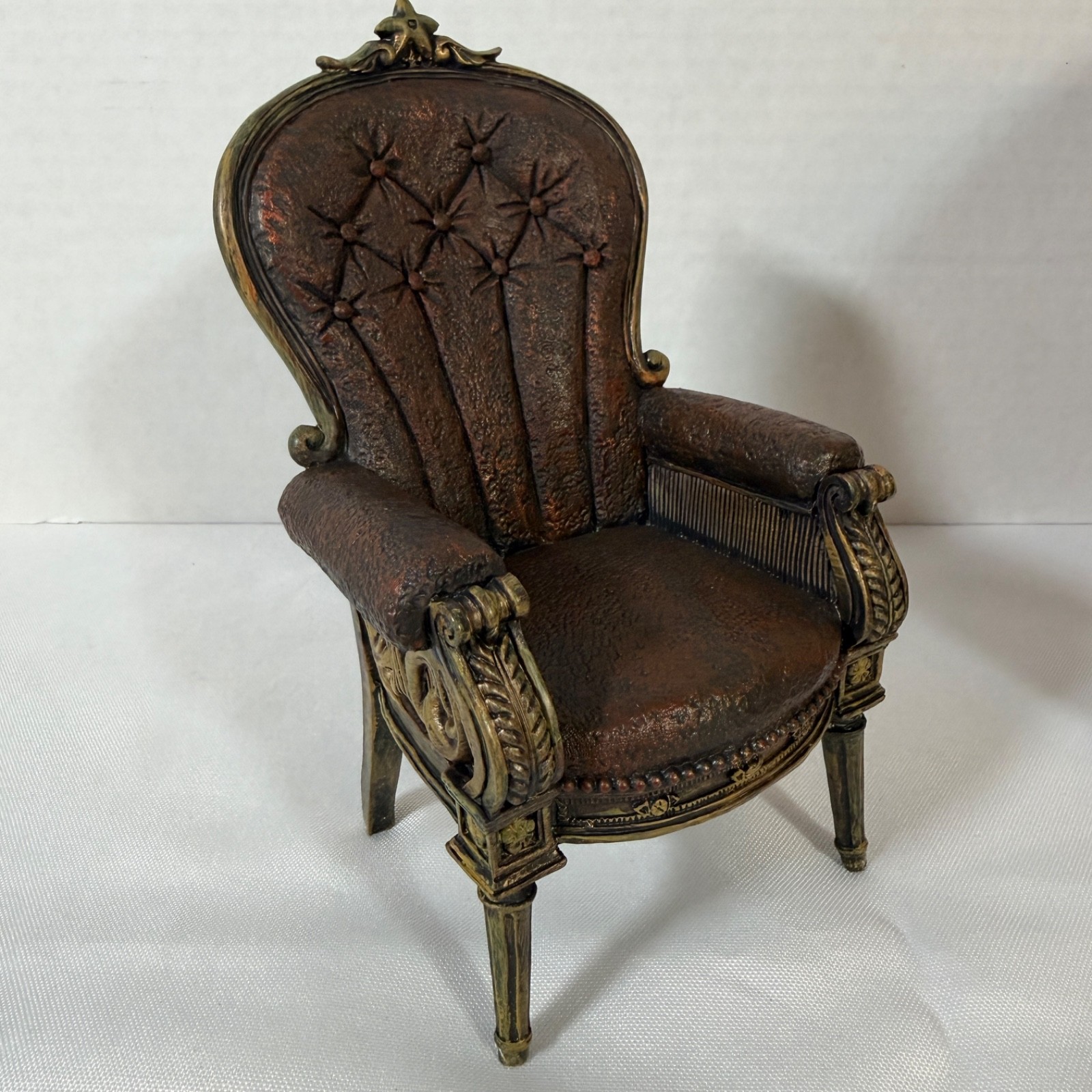 Herco Gift Professional Miniature Ornate Armchair 6 Inch Doll Chair w Box Discon