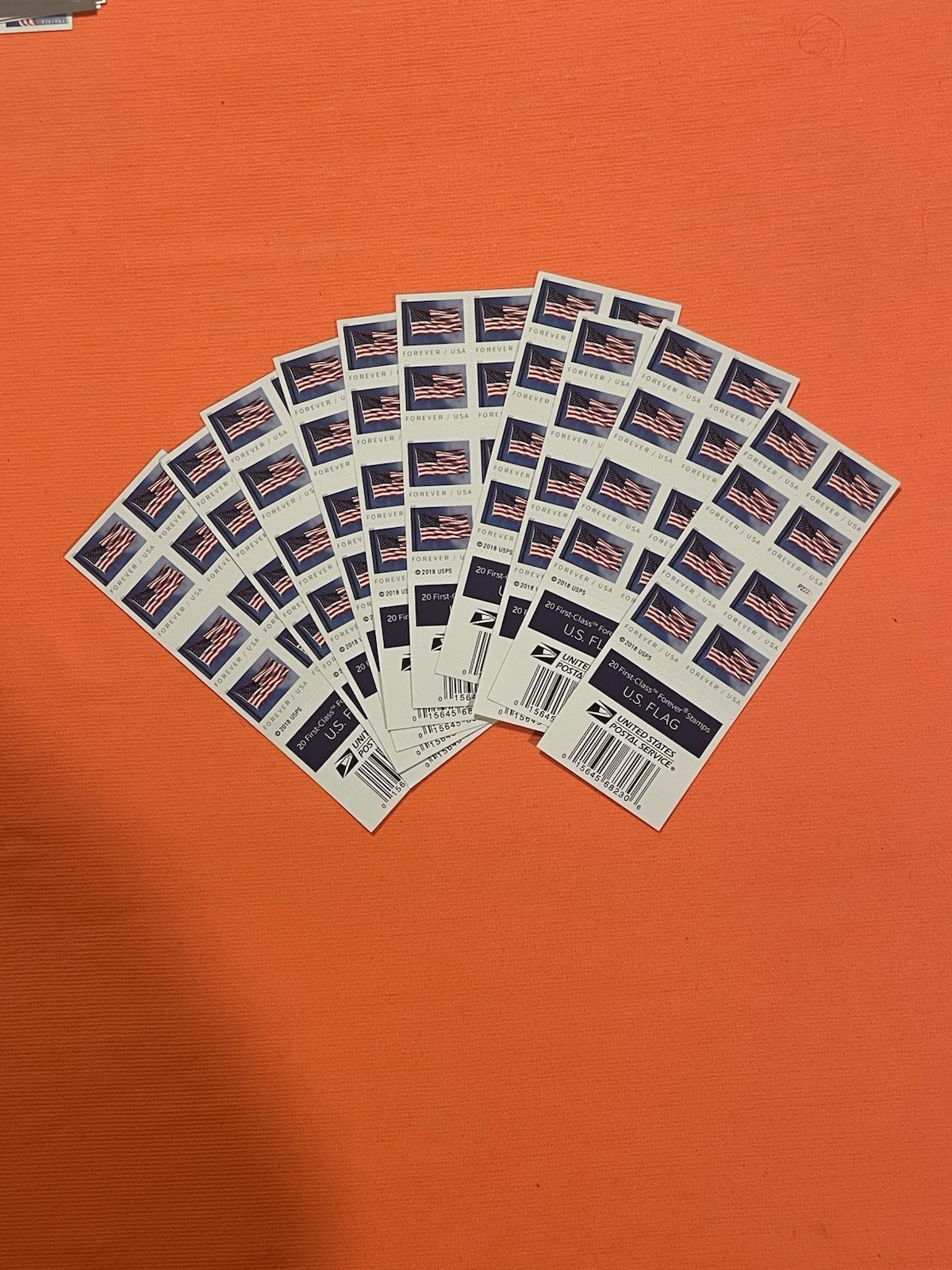 USPS Forever Stamps - (2018) U.S Flag Facsimile Lot Of 10 Books (200) PCS- MNH USPS Forever Stamps - (2018) U.S Flag Facsimile Lot Of 10 Books (200) PCS- MNH