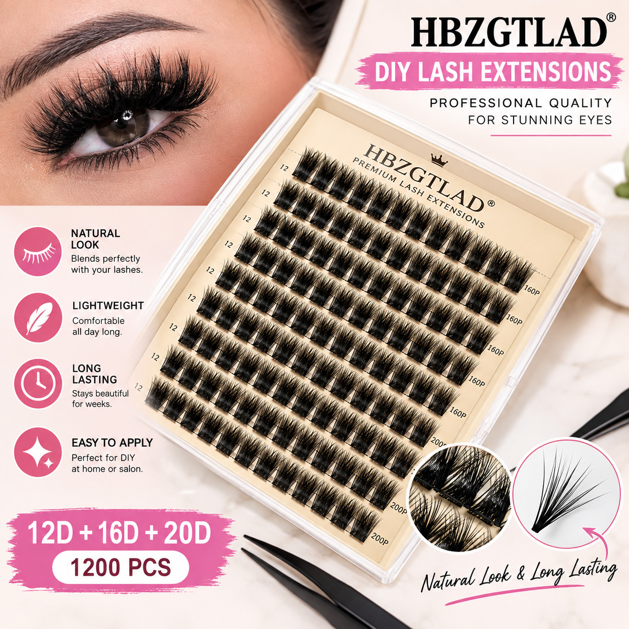 30rows Lash Clusters DIY Spiky Cluster Lashes Mixed Styles Fluffy Volume Cluster