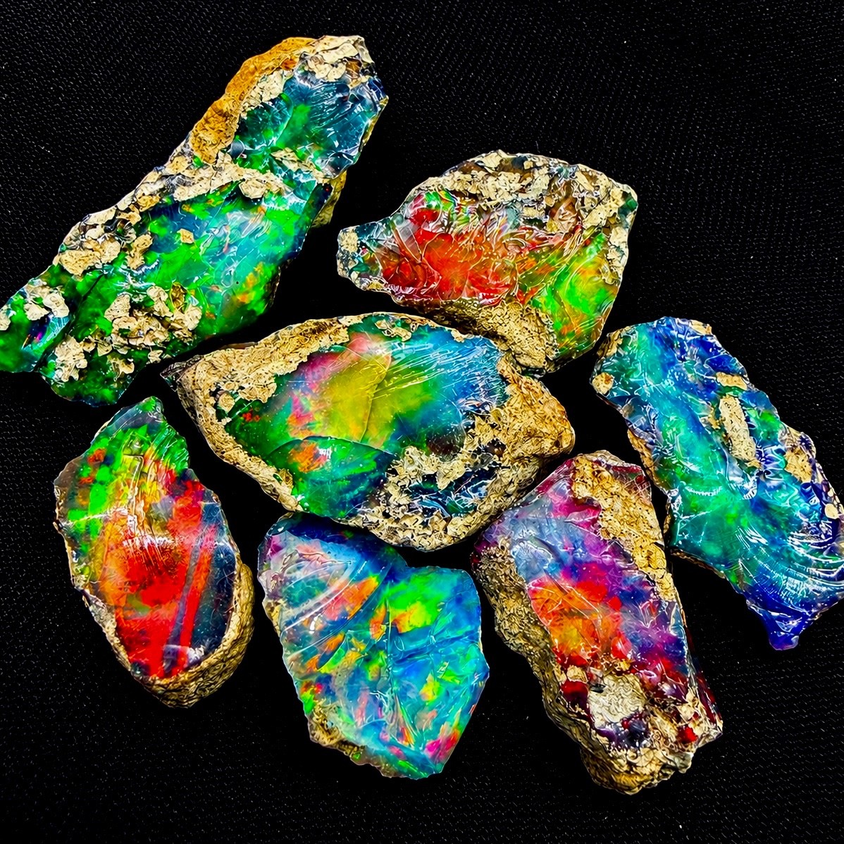 Black Opal Rough lot, Natural Ethiopian Raw fire opal large cut grade quality