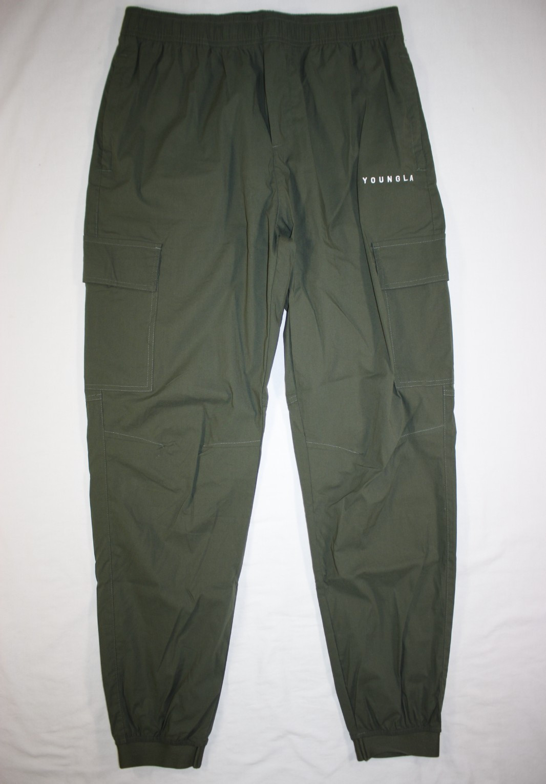 Youngla Pants Men\'s L Commuter Jogger 242 Cargo Lightweight Stretch Green