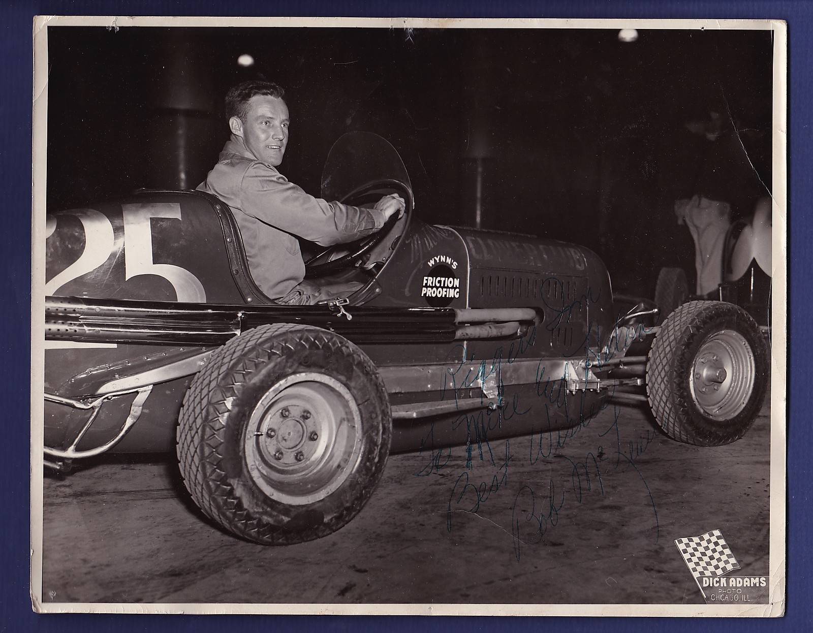 Bob McLean signed vintage auto racing photo 1933-1966 rare Bob McLean signed vintage auto racing photo 1933-1966 rare