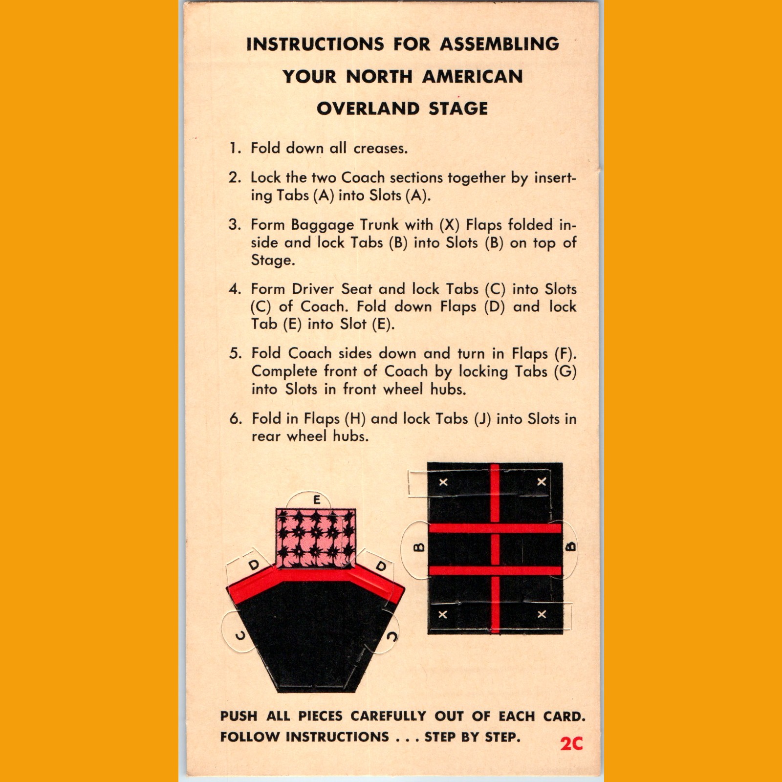 1950s Nabisco North American Overland Stage Punch Out Card Cereal Premium Toy 2C 1950s Nabisco North American Overland Stage Punch Out Card Cereal Premium Toy 2C