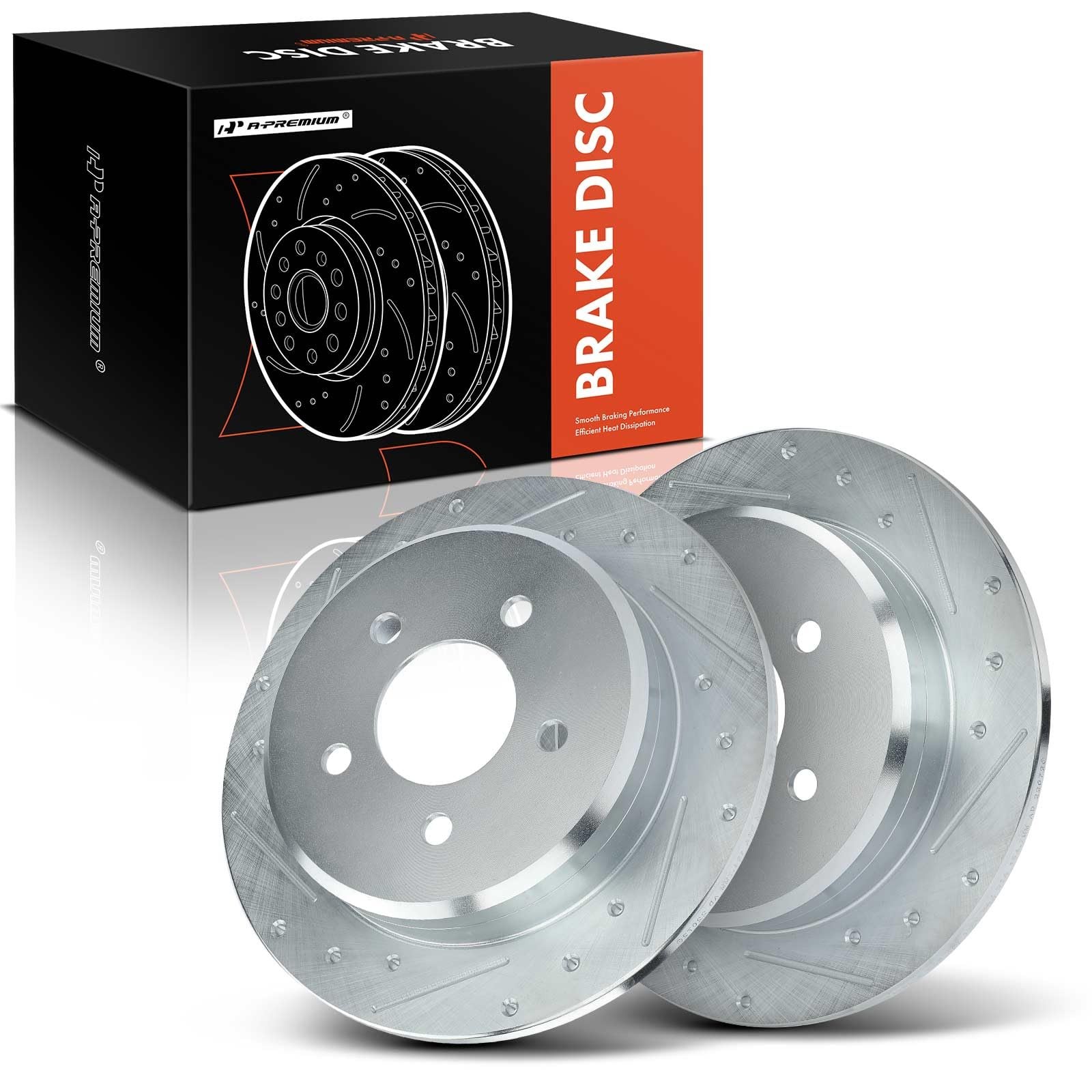11.22 Inch (285mm) Rear Drilled and Slotted Disc Brake Rotors