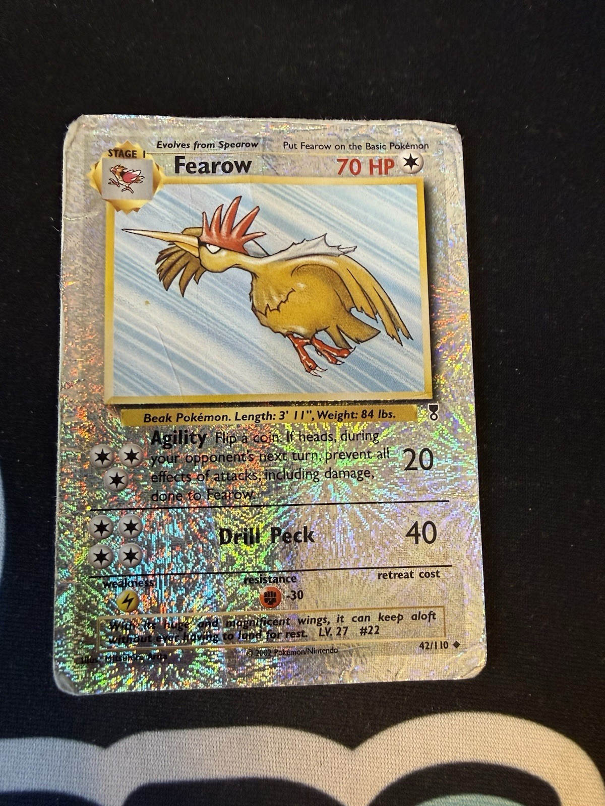 2002 Pokemon Fearow Uncommon Legendary Collection 42/110 Reverse Holo DMG