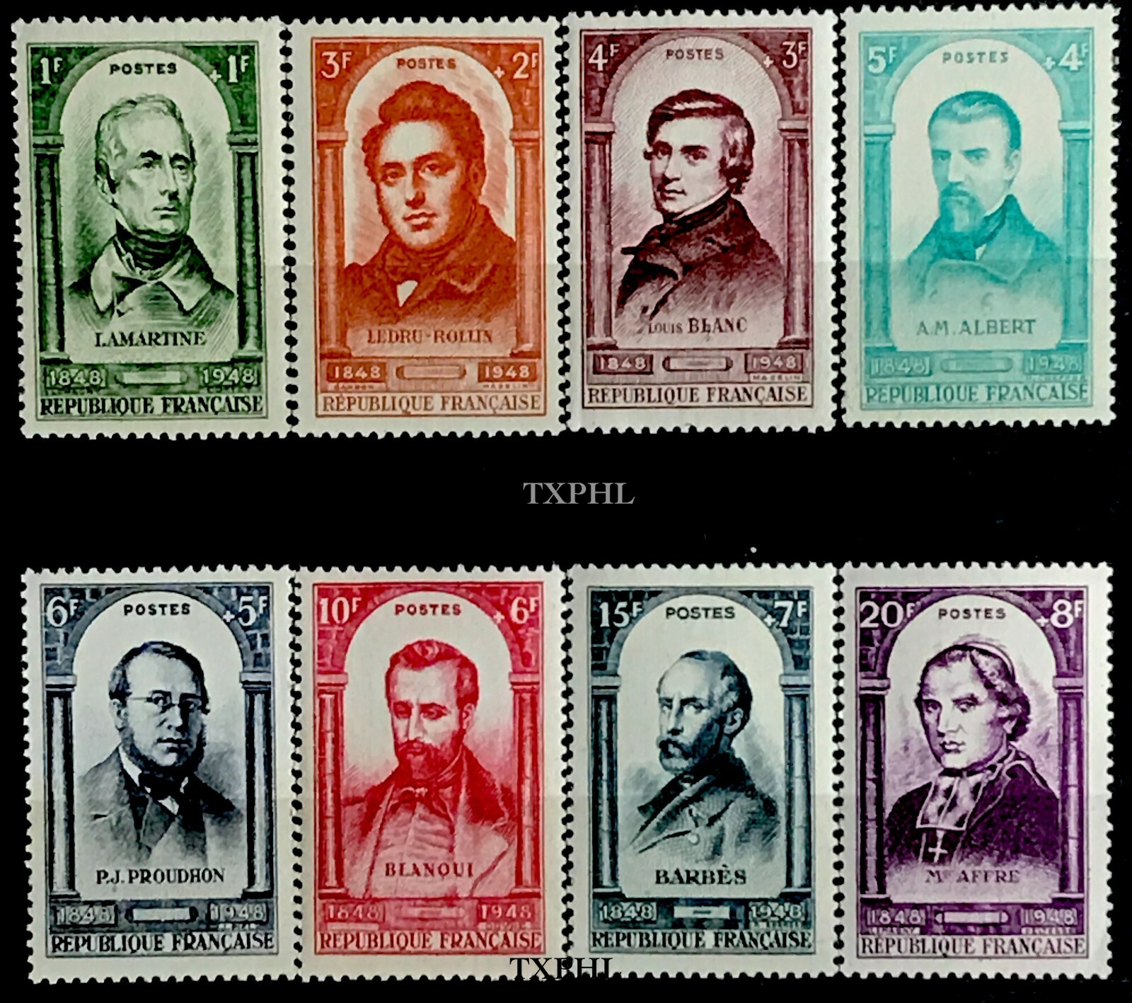 France #YT795-YT802 MNH 1948 Revolutionaries Famous People [B224-B231]