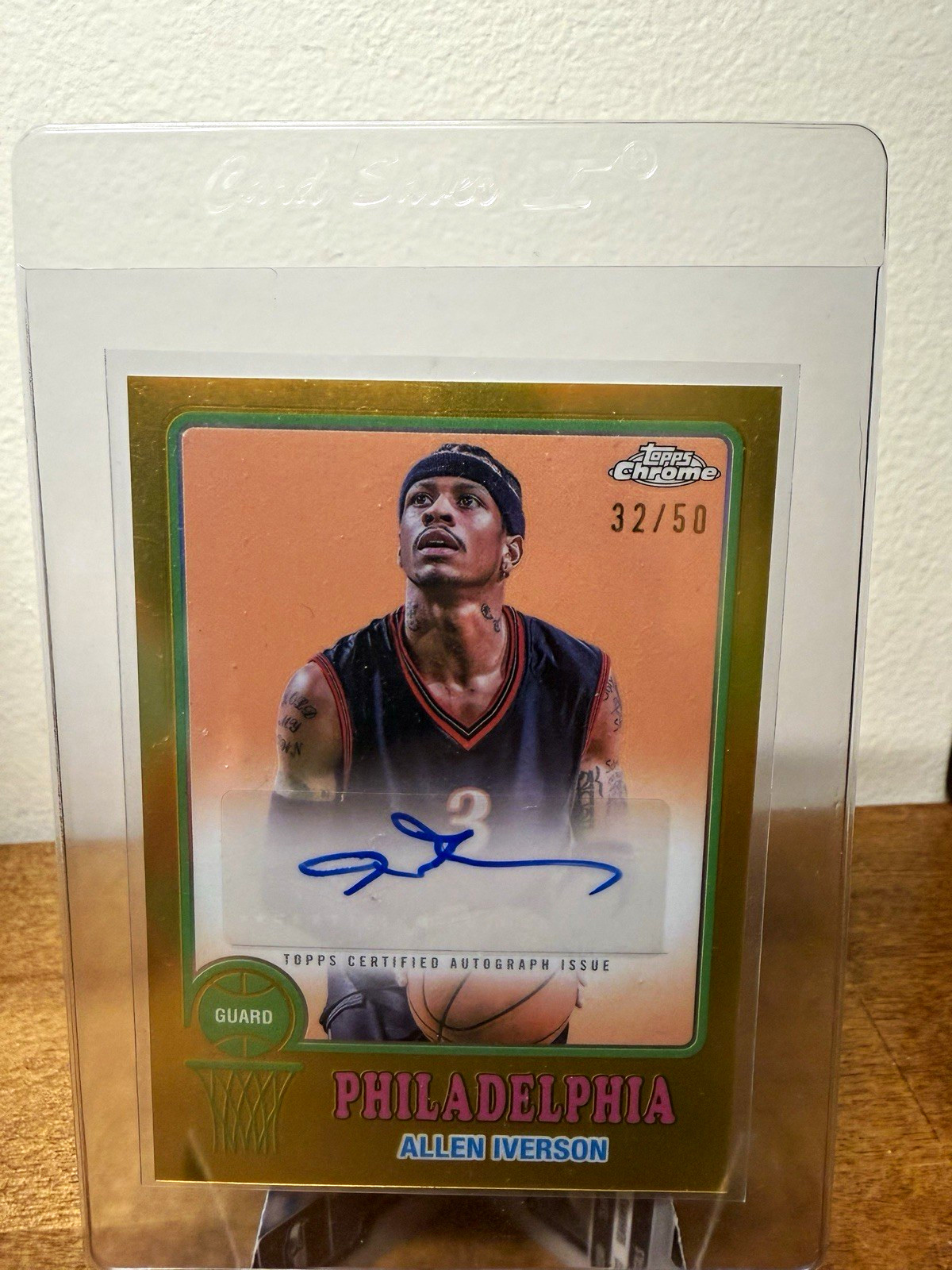 Topps 2024-25 Topps Chrome Allen Iverson 1973 Auto 73TA-AI Gold /50