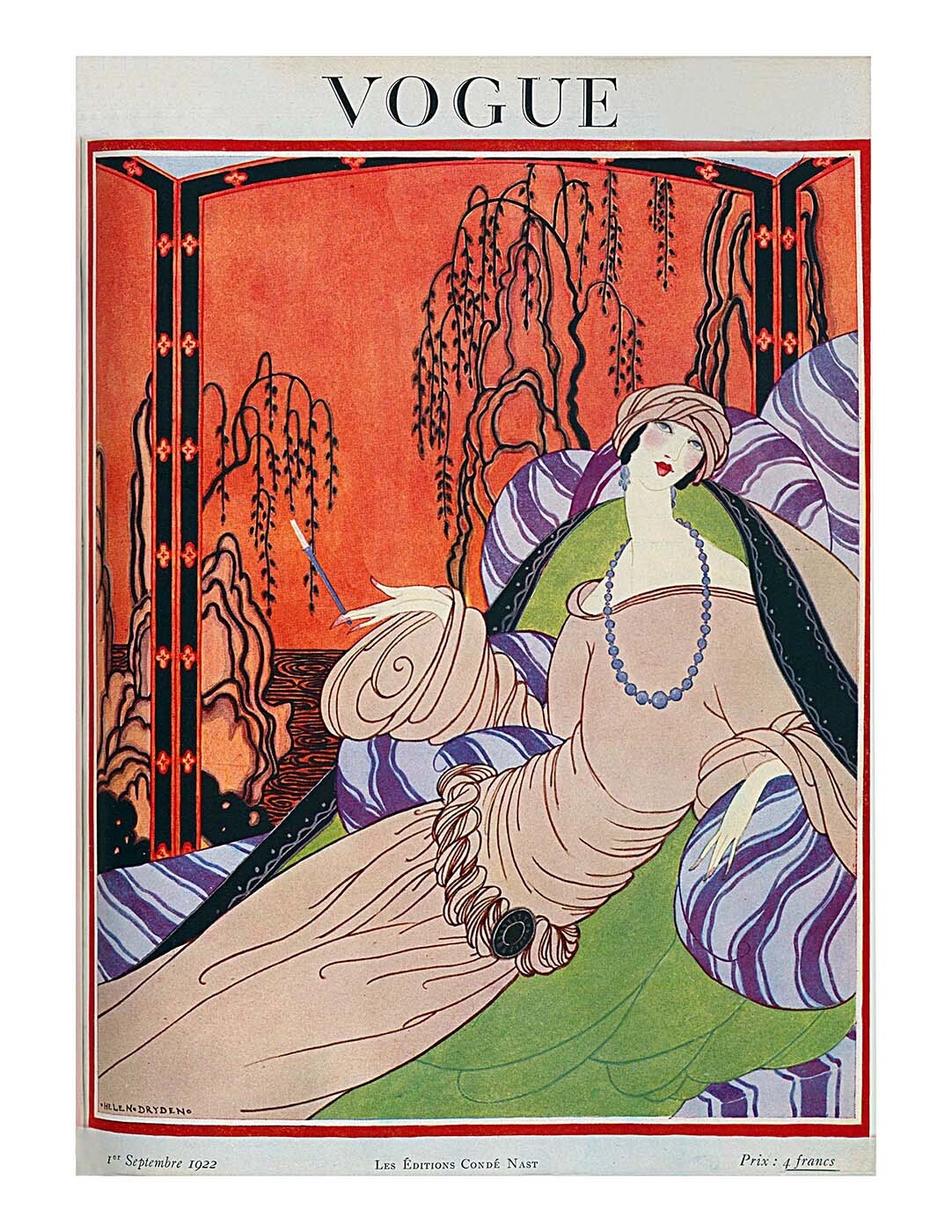 Vogue Paris Magazine, Reprint Sep 1922, V 4.14 Art Deco Fashion Drawings, 1920\'s