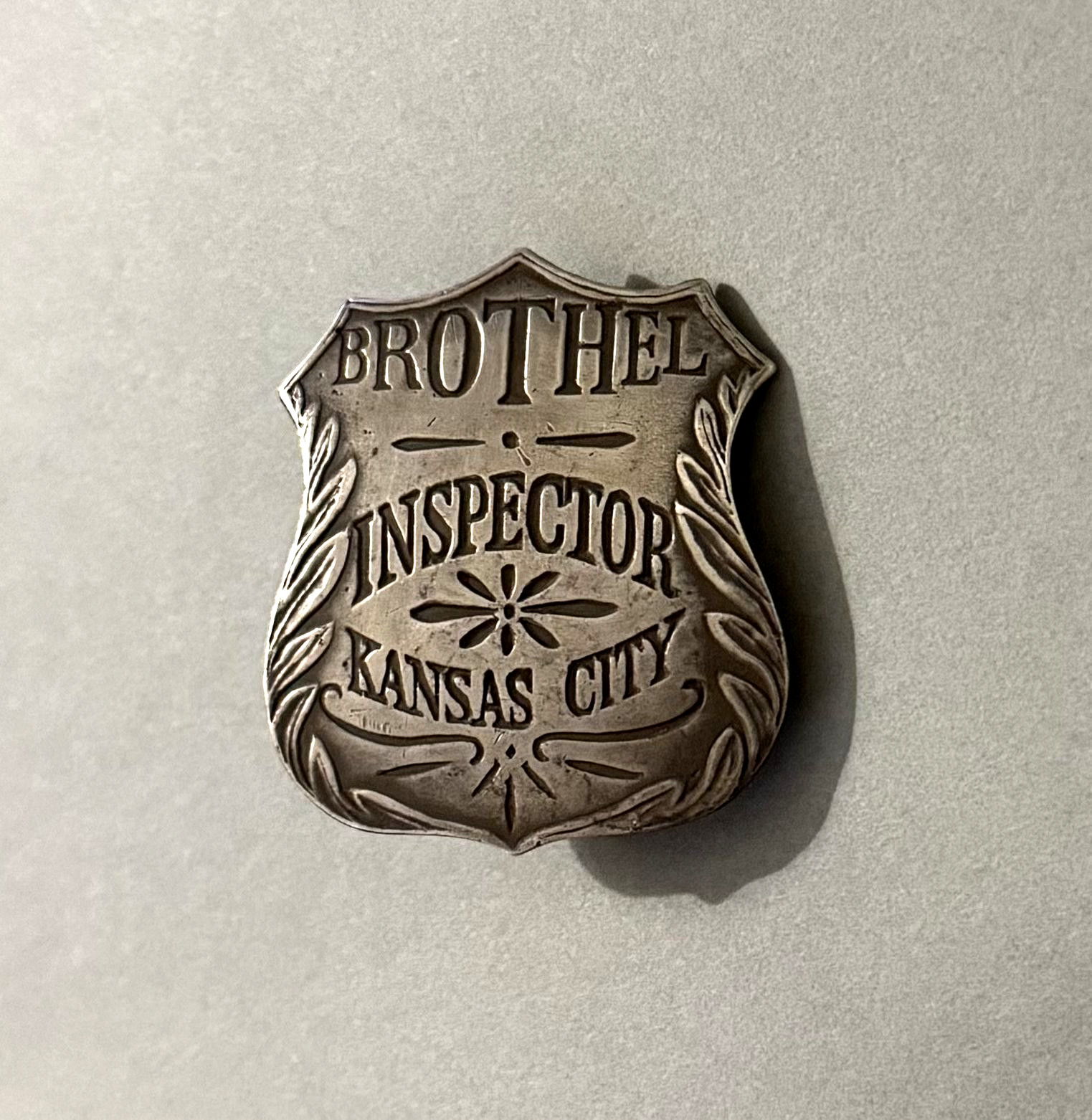 Vintage Solid Sterling Silver Brothel Inspector Pin