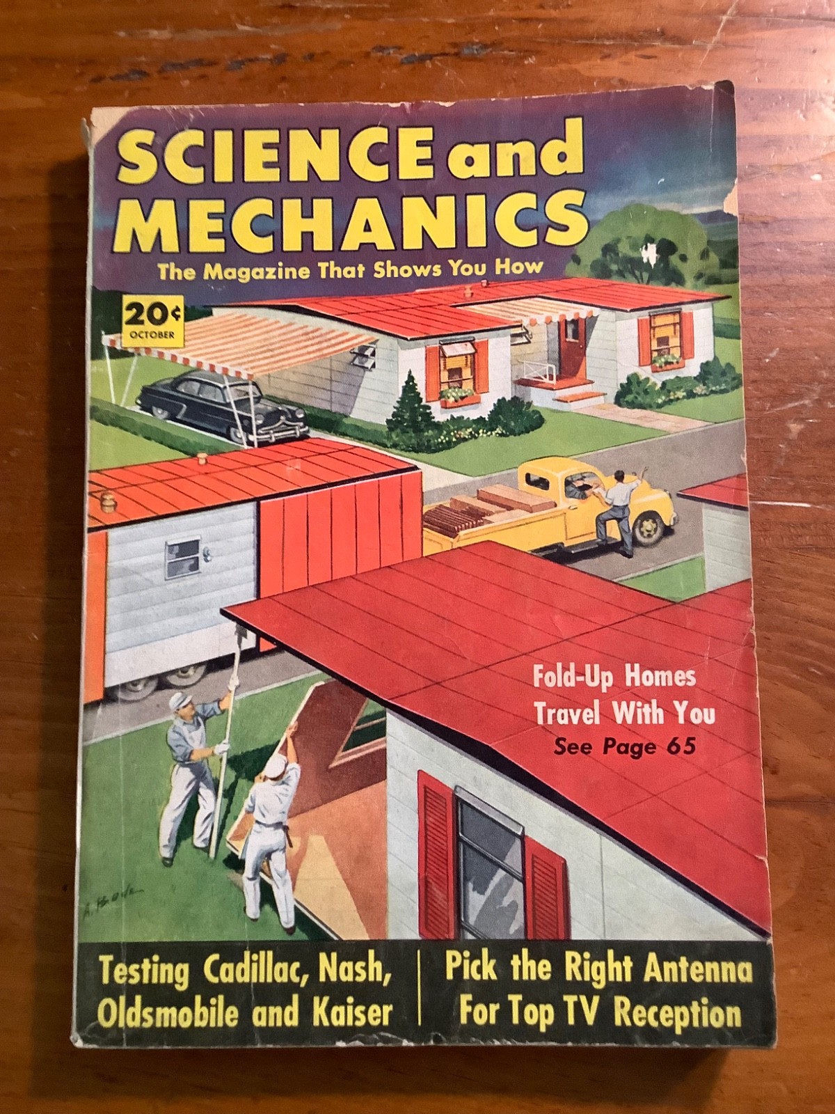 Science and Mechanics October 1952 Vintage Magazine Fold-Up Homes Car Tests Science and Mechanics October 1952 Vintage Magazine Fold-Up Homes Car Tests