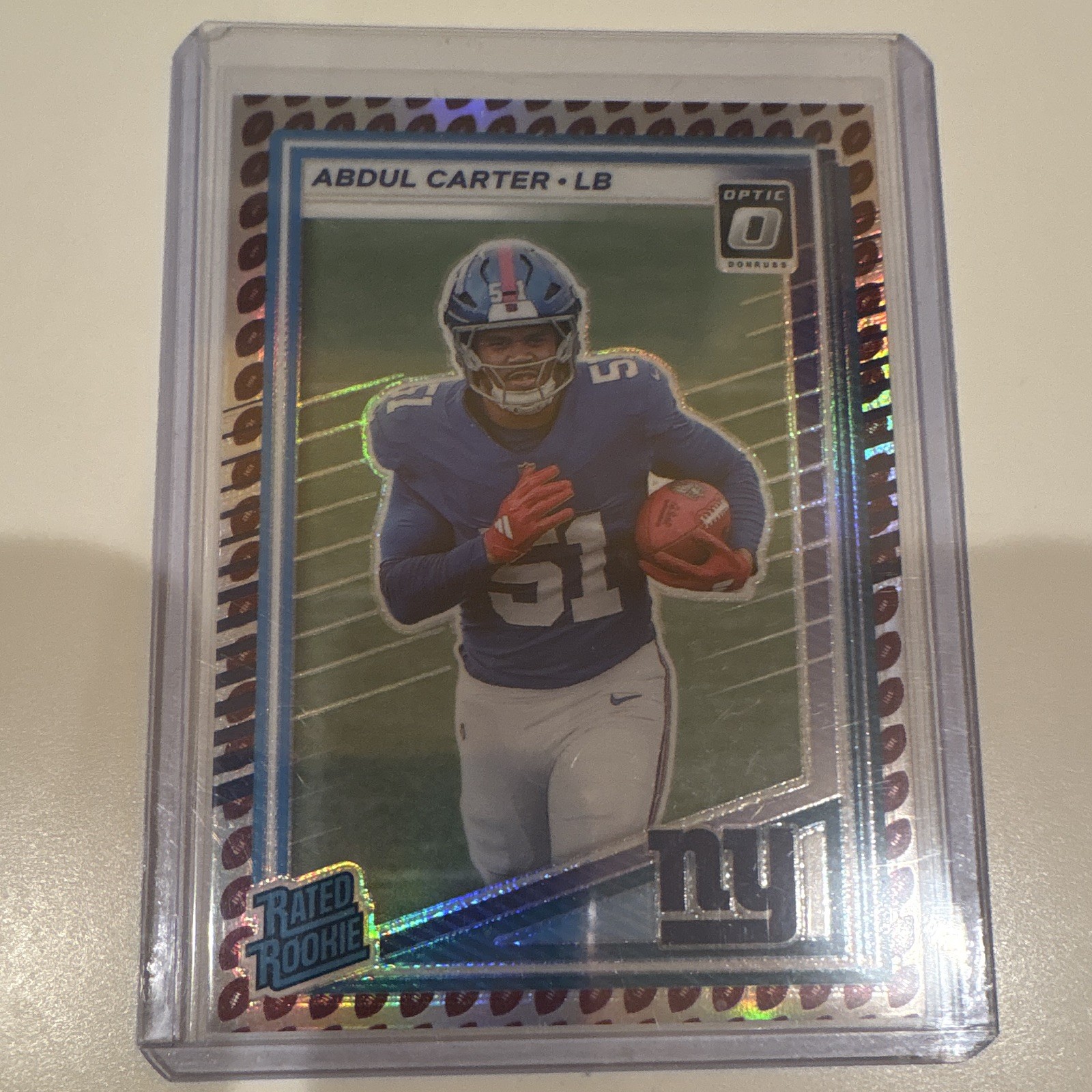 Panini 2025 Donruss Rated Rookie Abdul Carter #315 Optic Preview Emoji Prizm