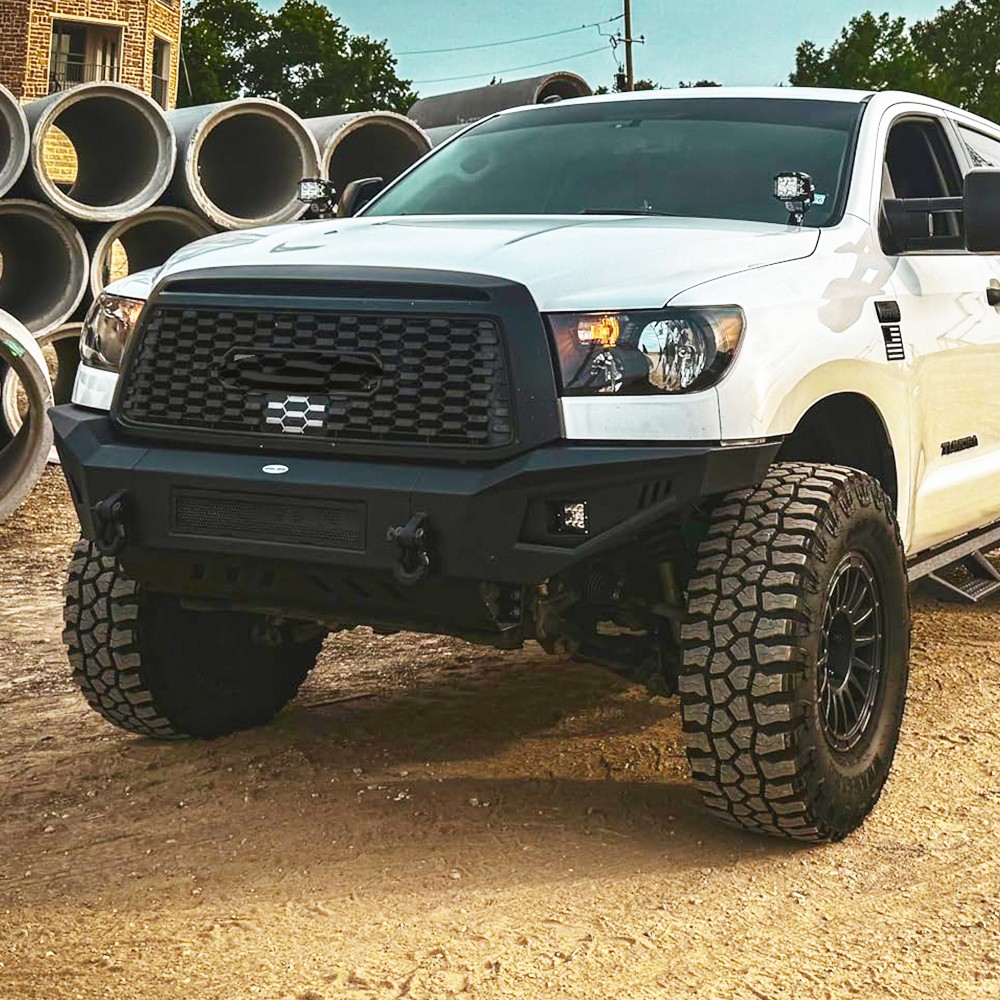 Full Width Steel Front Bumper Bar Replacement w/Leds for Toyota Tundra 2007-2013