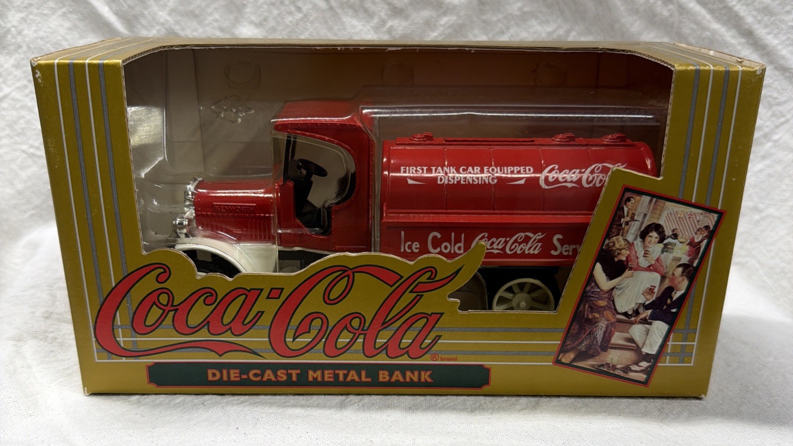 Vintage Coca-Cola Kenworth Tanker Truck Die-Cast Metal Bank by Ertl – 1994 – NIB