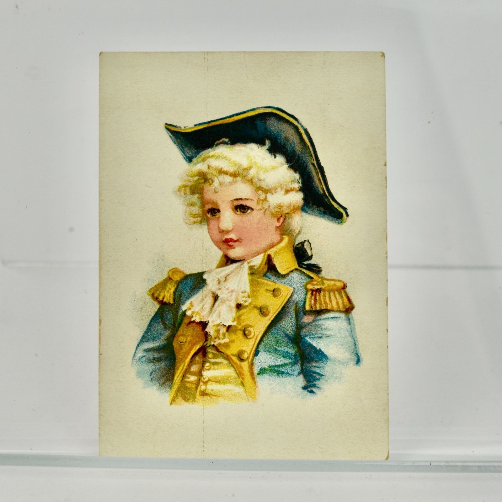 Antique Merit Award Card Signed Teacher French Soldier Boy