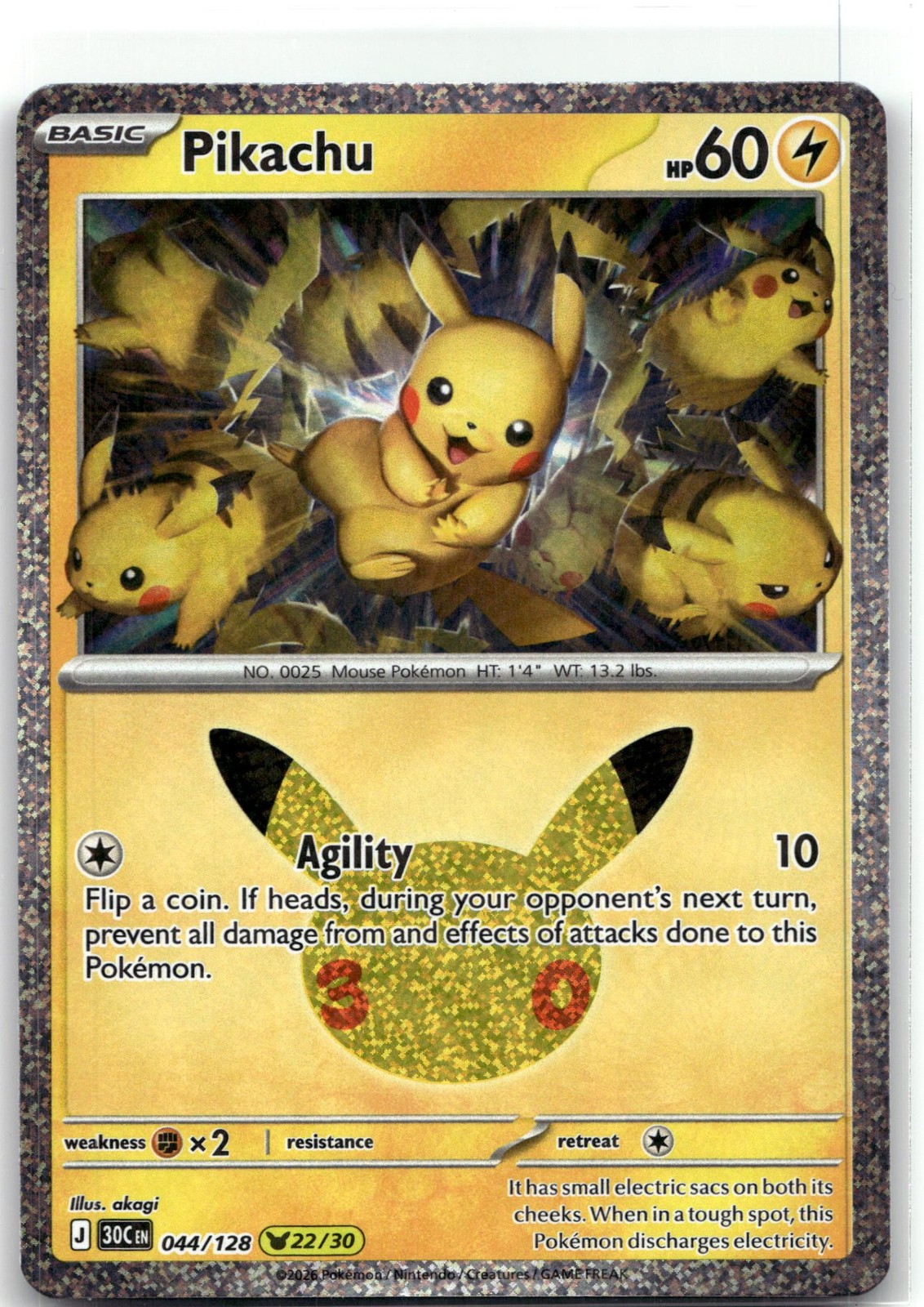 Pikachu Holofoil [30C - 044/128]