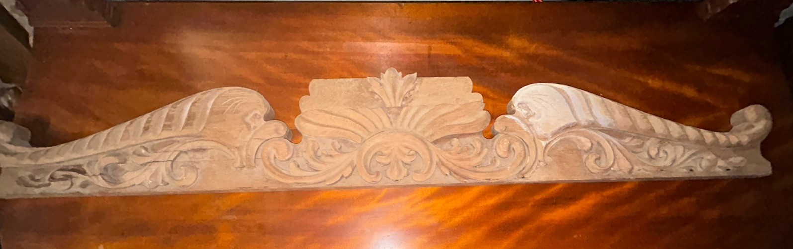 Antique Hand Carved Wood Pediment 46x7 Tall European Architectural