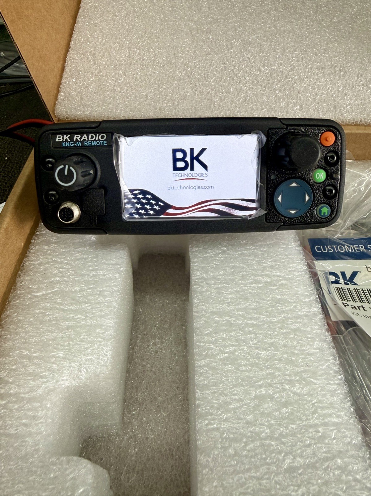 BK Radio KNG-M Remote Control Head KAA0660, bracket, power, 25 pin, and KAA0638