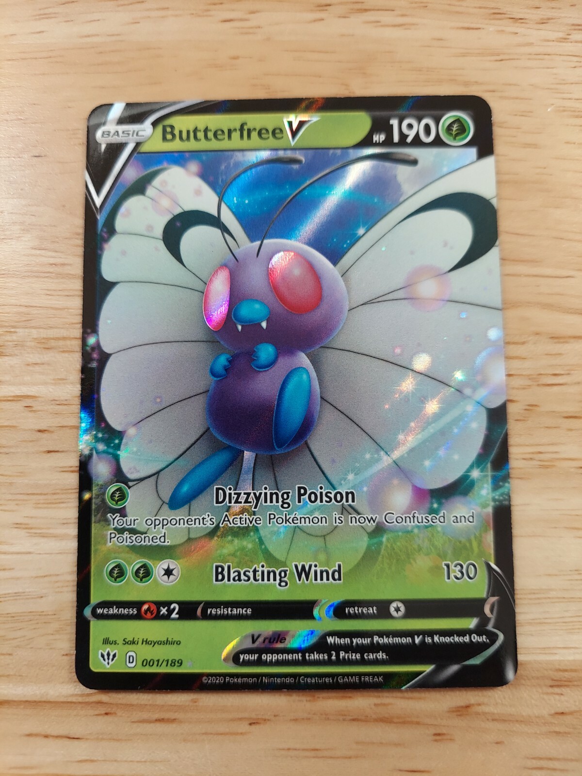 Butterfree V 001/189 Darkness Ablaze - NM Ultra Rare Pokemon Card 