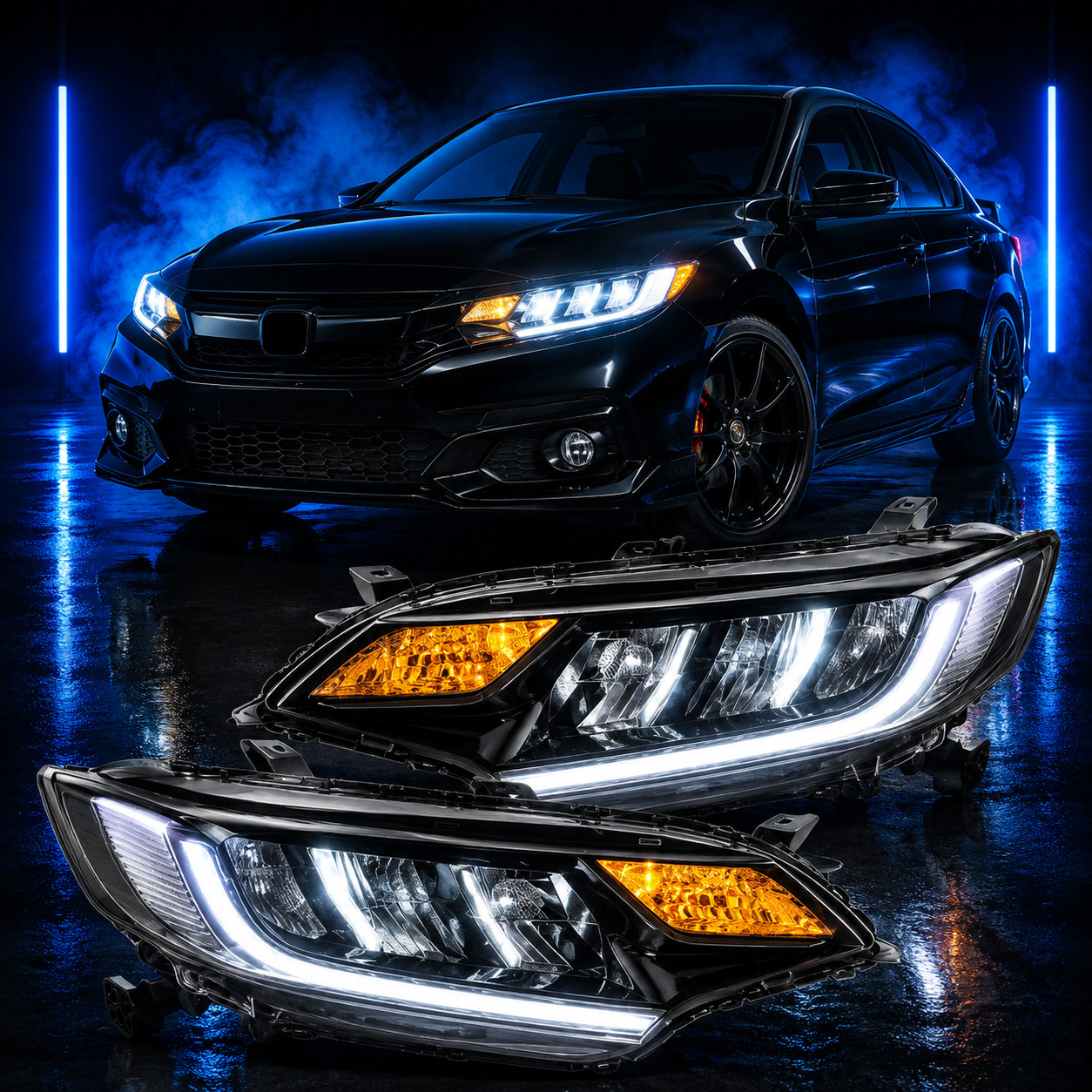VLAND For Honda FIT 2014-2020 Front FULL LED Headlights Assembly Pair LH&RH