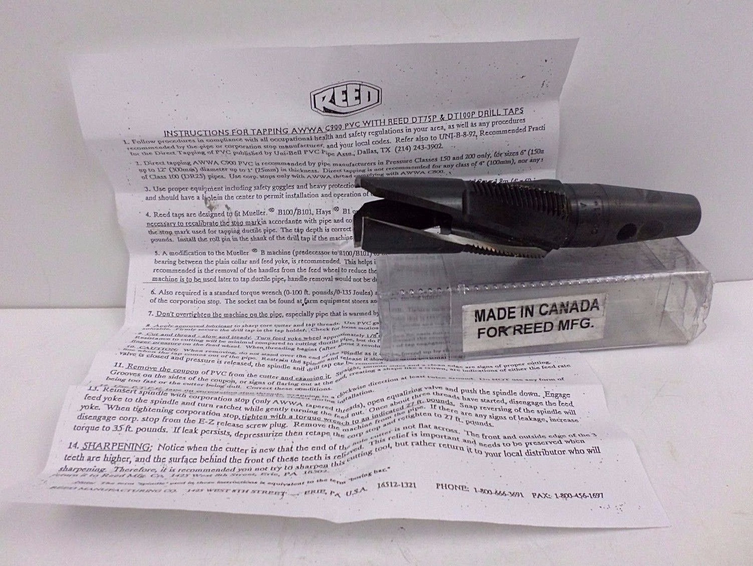 Reed DT100P Water Service Drill Tap, 1\