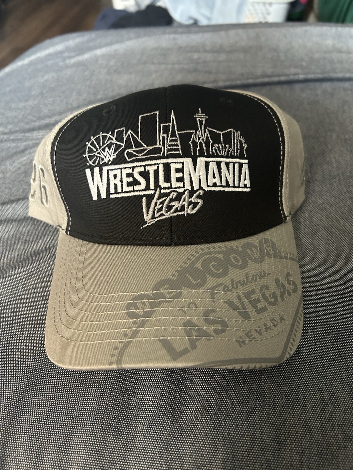 WWE WrestleMania 42 Officially Licensed Black Gray Snapback Cap WWE WrestleMania 42 Officially Licensed Black Gray Snapback Cap