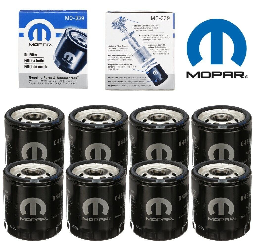 8 Set Genuine Mopar Engine Oil Filter MO-339 Jeep Chrysler Dodge Ram 4892339AB