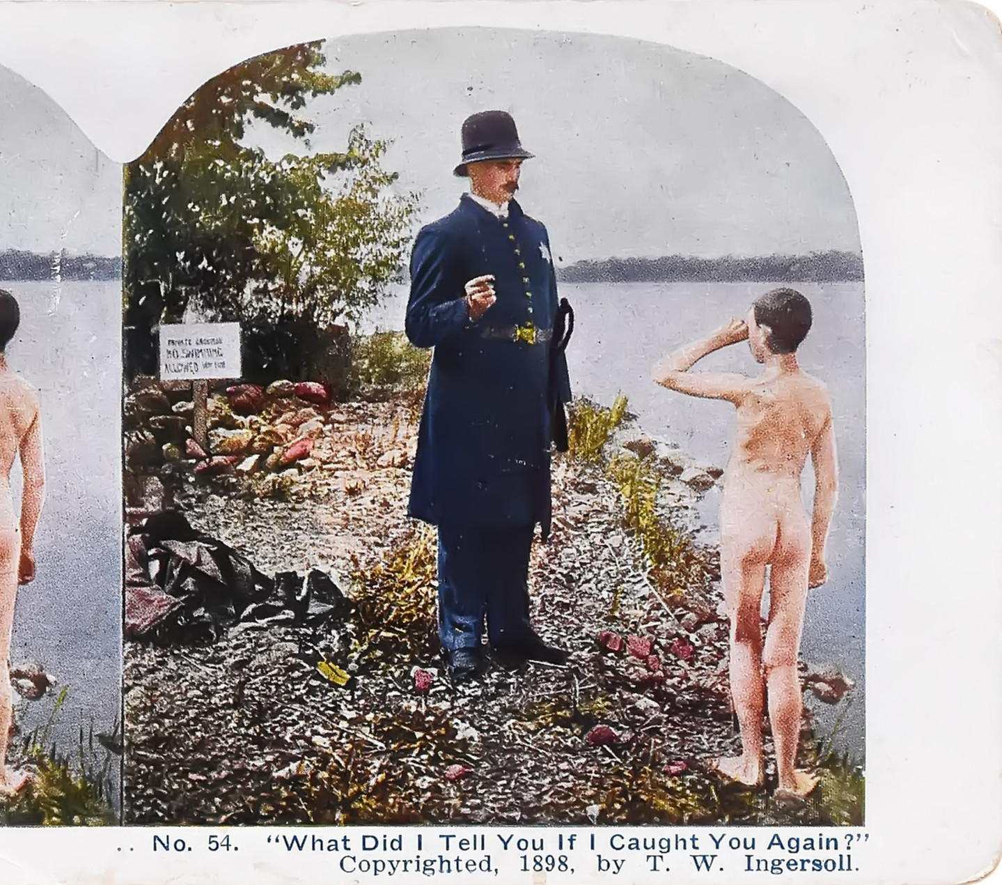1898 Comic Series What did I tell you - Hand tinted  Stereoview Card -PC210