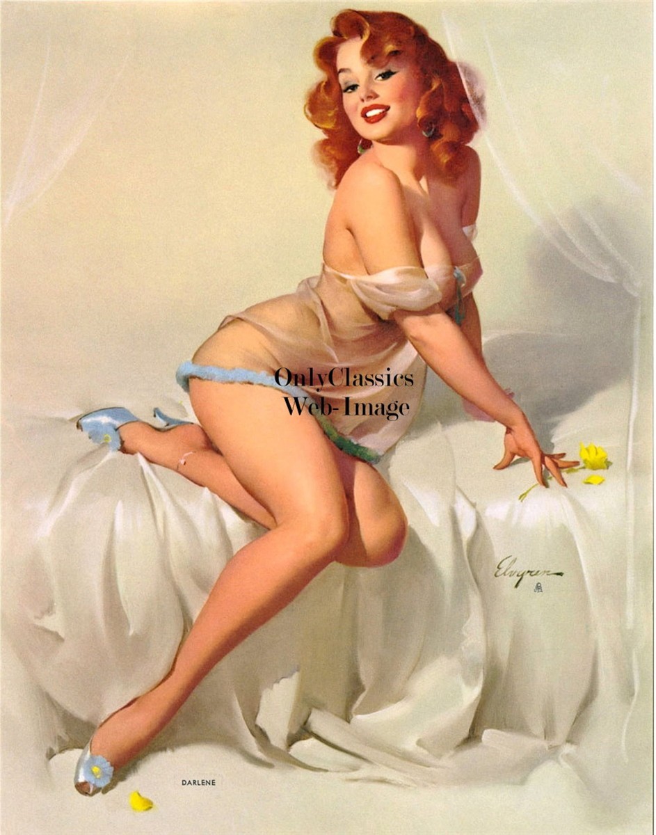Gil Elvgren Ravishing Redhead Darlene 11x14 Poster Sexy Pinup Cheesecake Busty