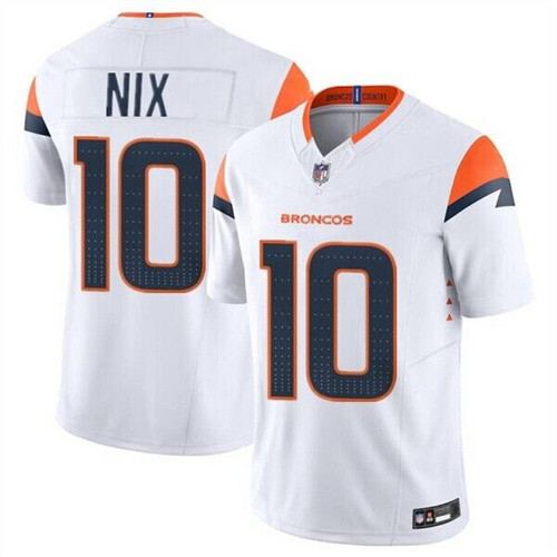 NWT Men\'s #10 Bo Nix Orange 2024 F.U.S.E. Vapor Stitched Jersey=
