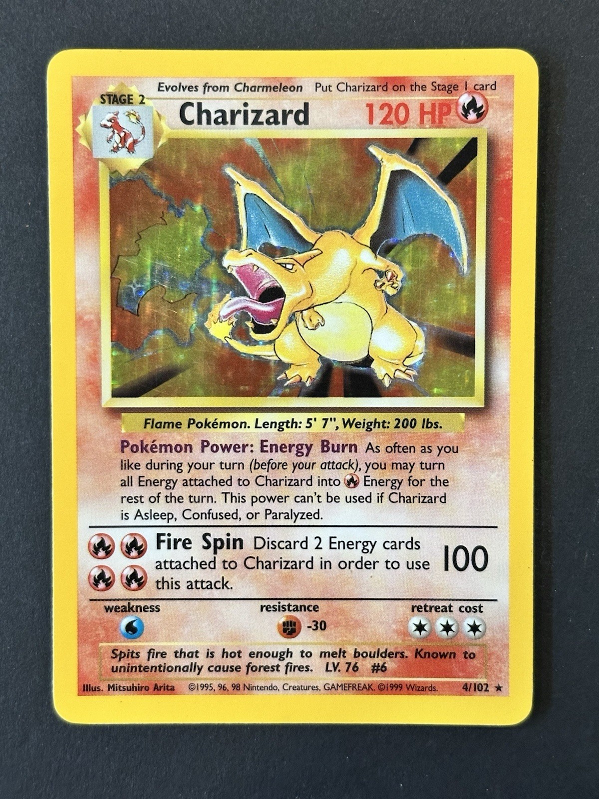 Charizard 4/102 Holo Base Set Pokemon 1999 Please Read Description