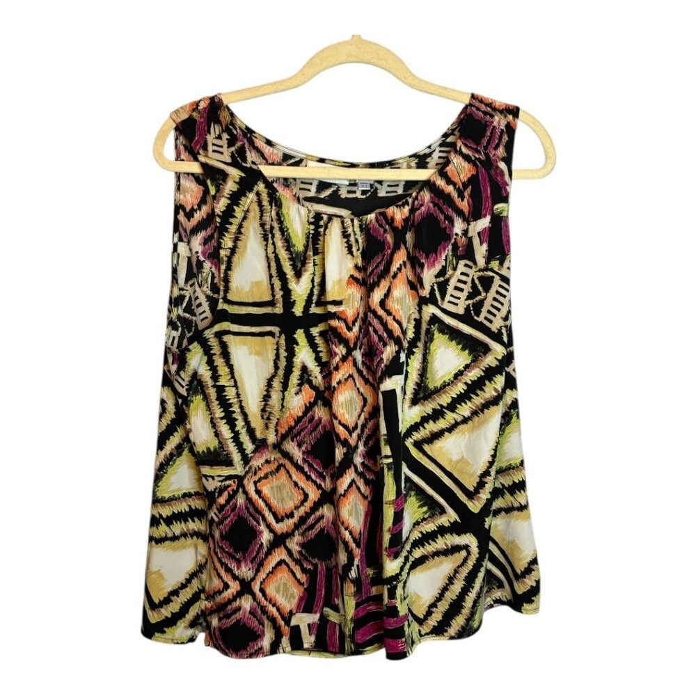 Chico\'s Tank Top Women\'s Size XL Sleeveless Office Abstract Chicos 3