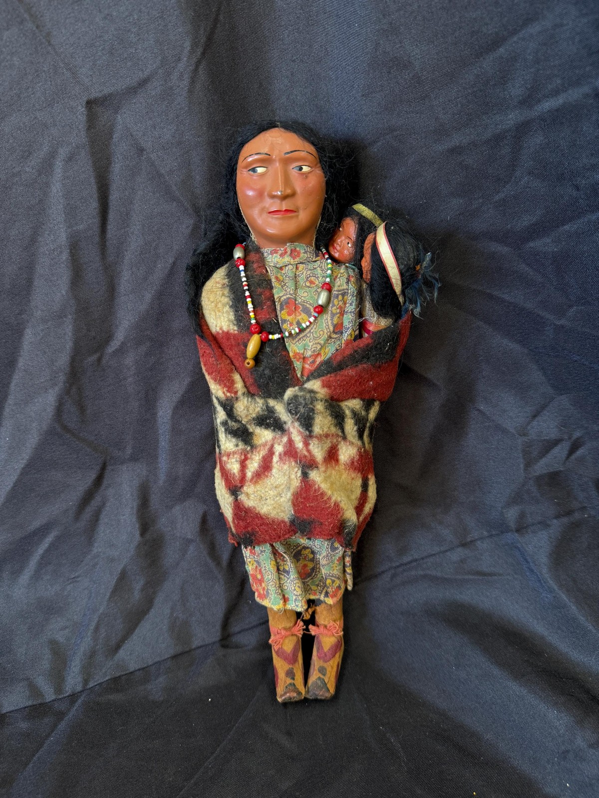 Vintage 1930s–1940s Skookum Bully Good Doll - Mother and Child
