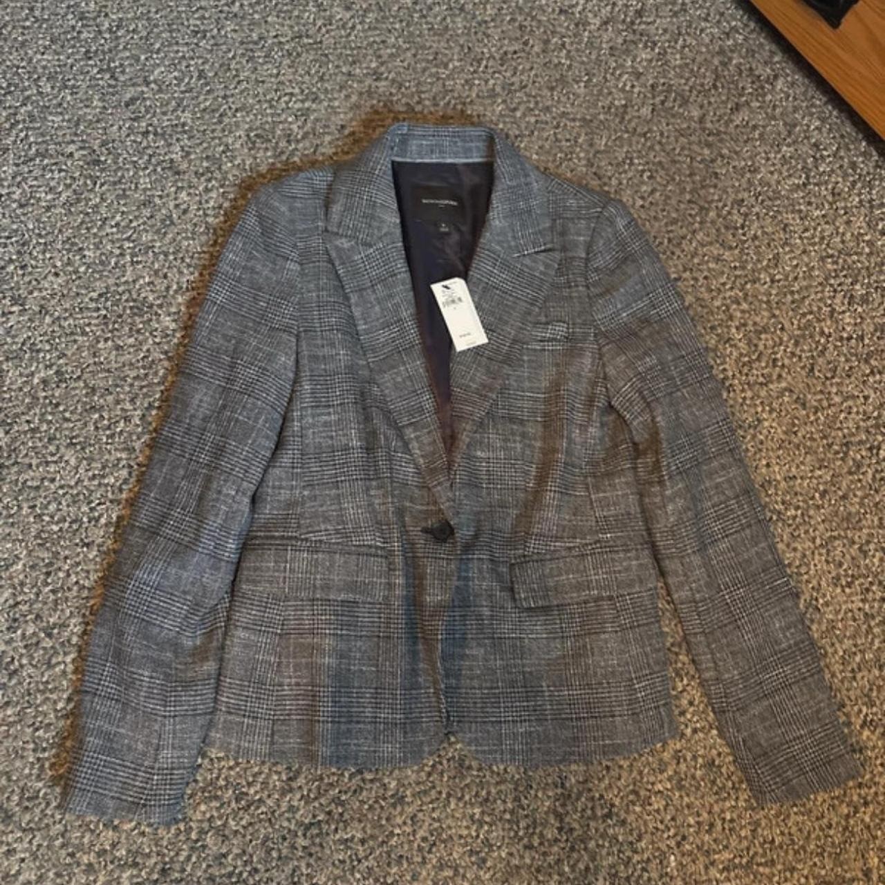 NWT banana republic women\'s blazer jacket plaid size 2 workwear business casual