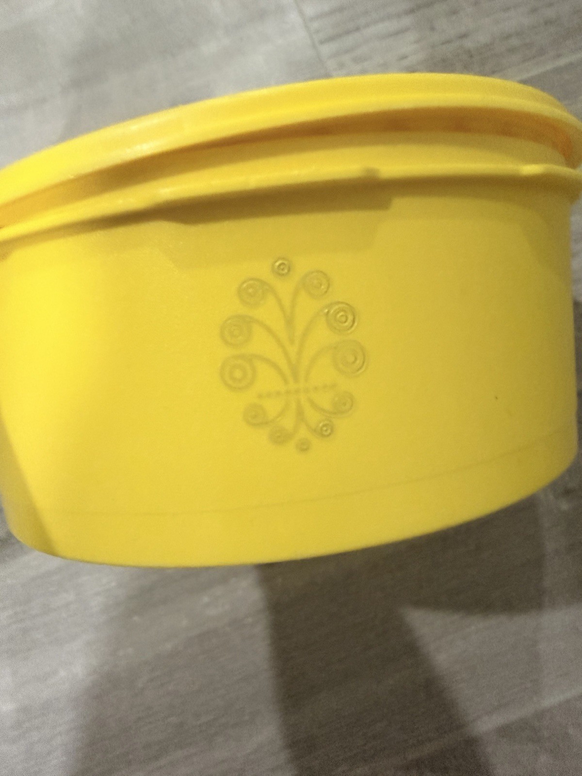 Vintage Yellow Tupperware Servalier Bowl 1204-8 and 1205-10