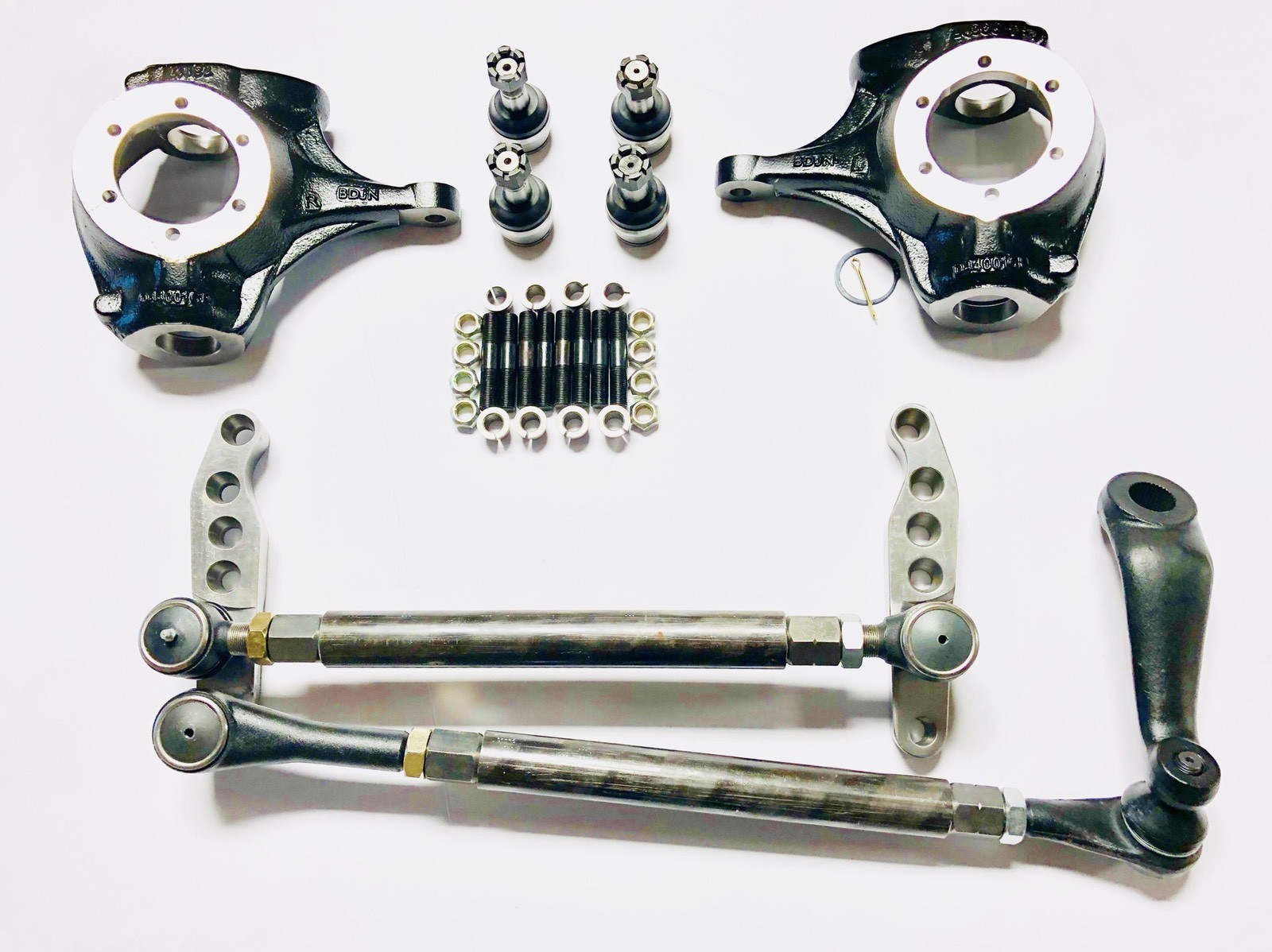GM/CHEVY/JEEP DANA 44 COMPLETE 1-TON CROSSOVER HIGH STEER KIT-W/KNUCKLES AND DOM