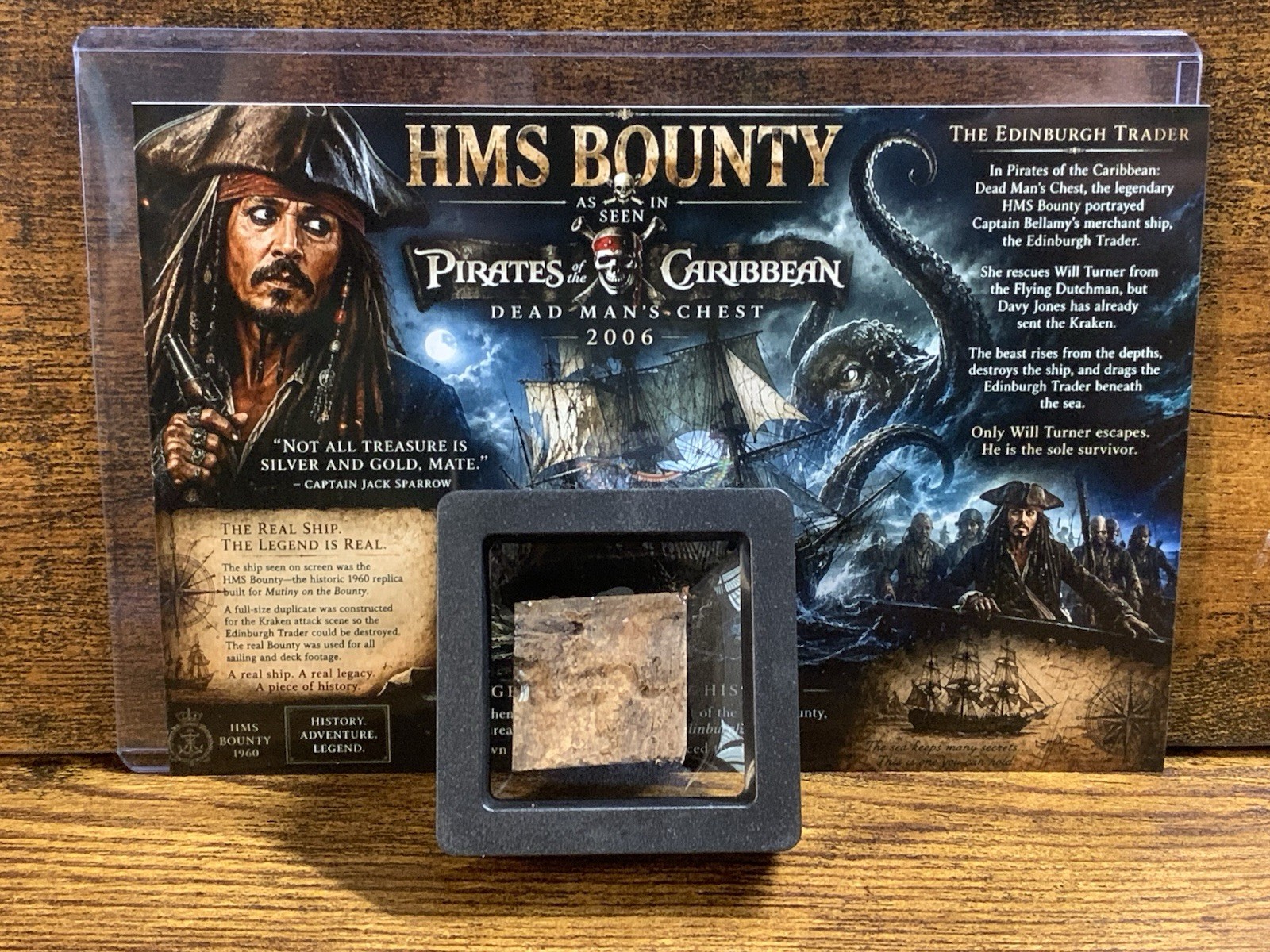 Authentic Pirates of the Caribbean Johnny Depp Wood Movie Relic