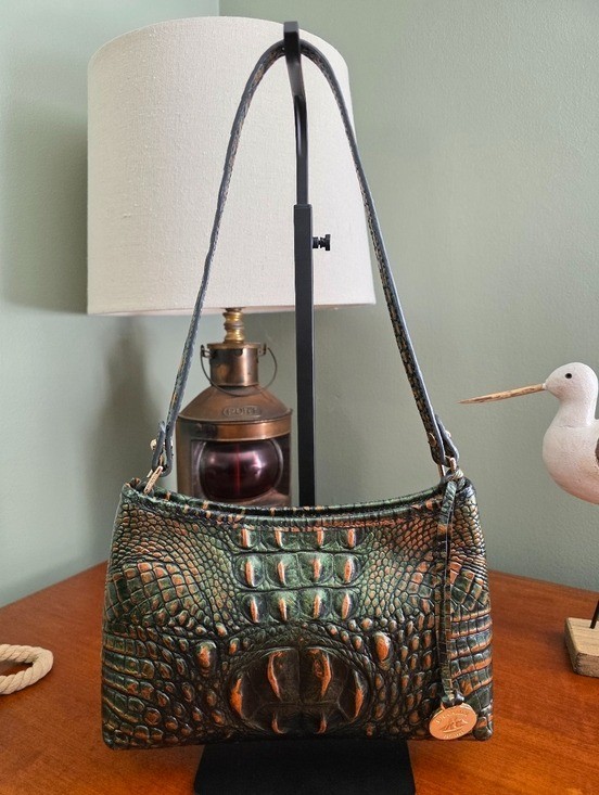 Brahmin Anytime Mini Samba Melbourne Croc Embossed Leather Shoulder Bag Brahmin Anytime Mini Samba Melbourne Croc Embossed Leather Shoulder Bag