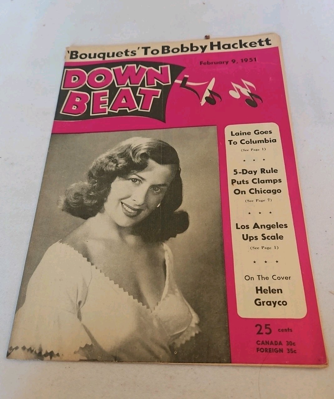 1951 February 9, DOWN BEAT Magazine Jazz, Blues & Beyond, Helen Grayco  (MH61)