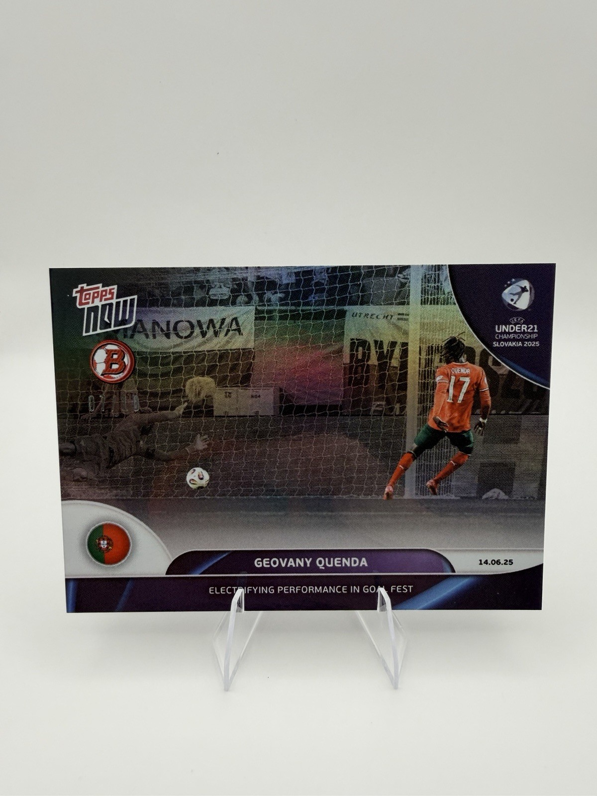 2025 TOPPS NOW #3 GEOVANY QUENDA PORTUGAL Euro U-21 Black Foil Parallel 07/10 2025 TOPPS NOW #3 GEOVANY QUENDA PORTUGAL Euro U-21 Black Foil Parallel 07/10