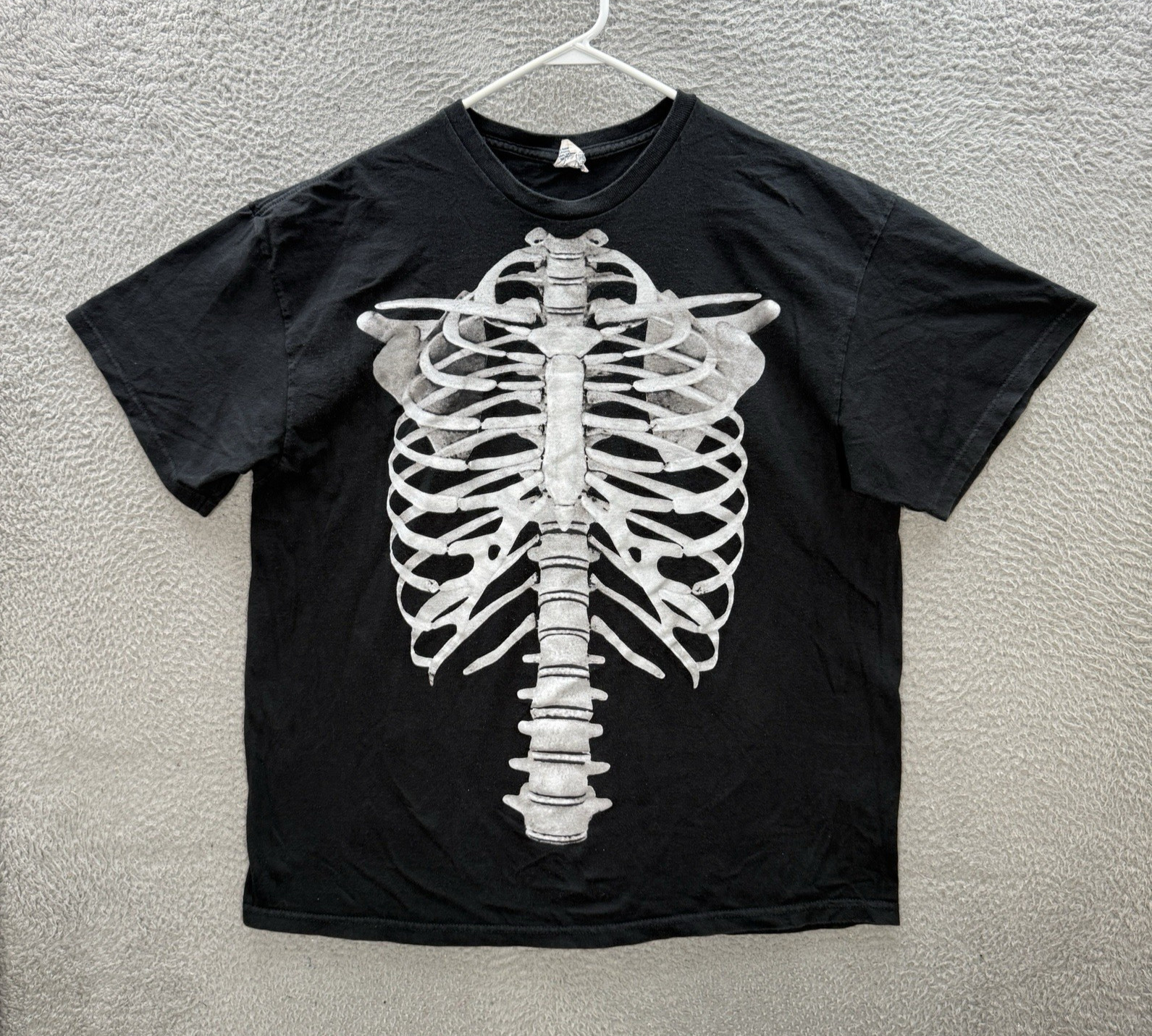 Vintage Delta Shirt Adult 2XL XXL Black Skeleton Horror Halloween Grunge Y2K