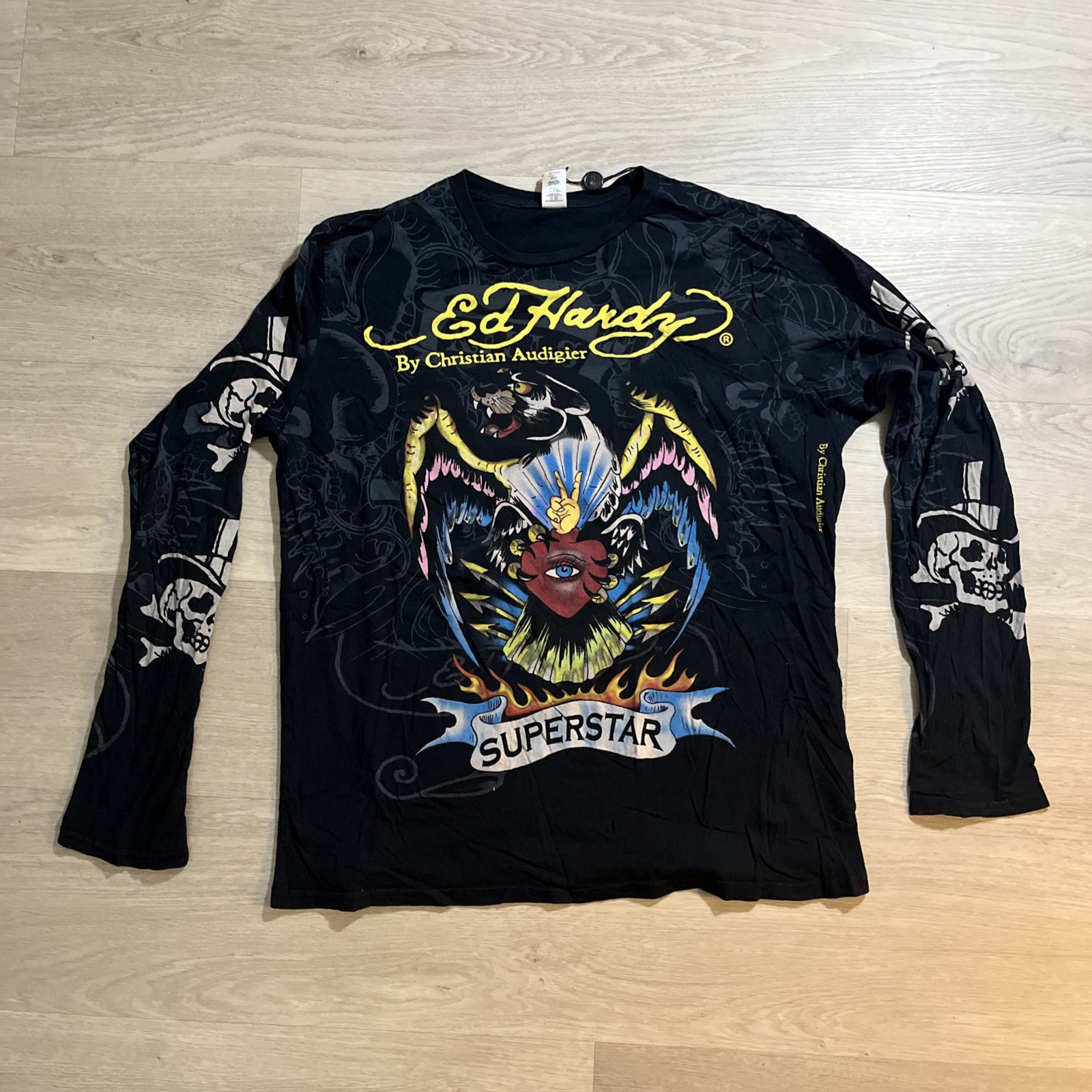 Rare Vintage Ed Hardy Fullprint Long Sleeve T shirt XXL Rare Vintage Ed Hardy Fullprint Long Sleeve T shirt XXL