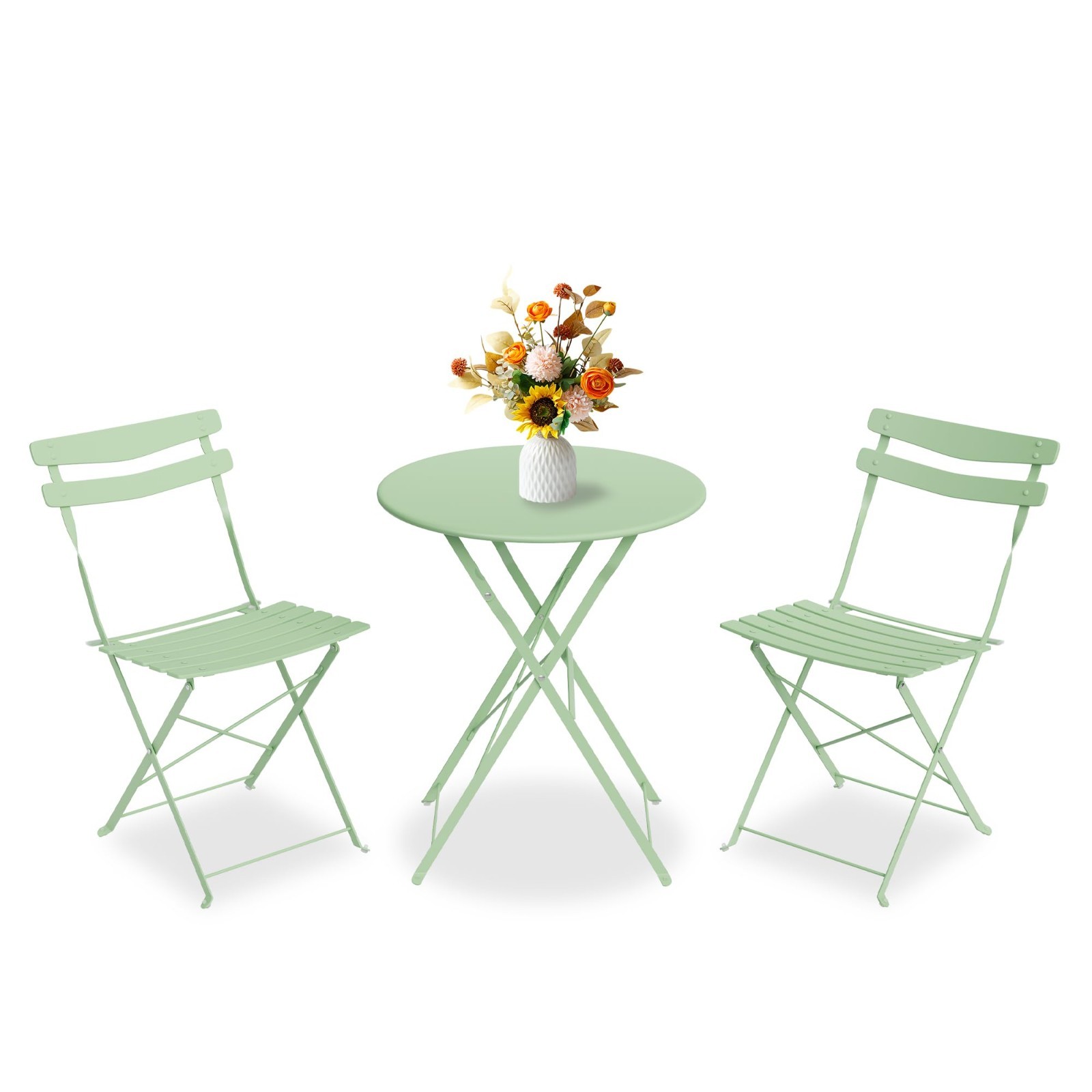 Folding 3-Piece Patio Bistro Set Outdoor  Garden Furniture for Balcony