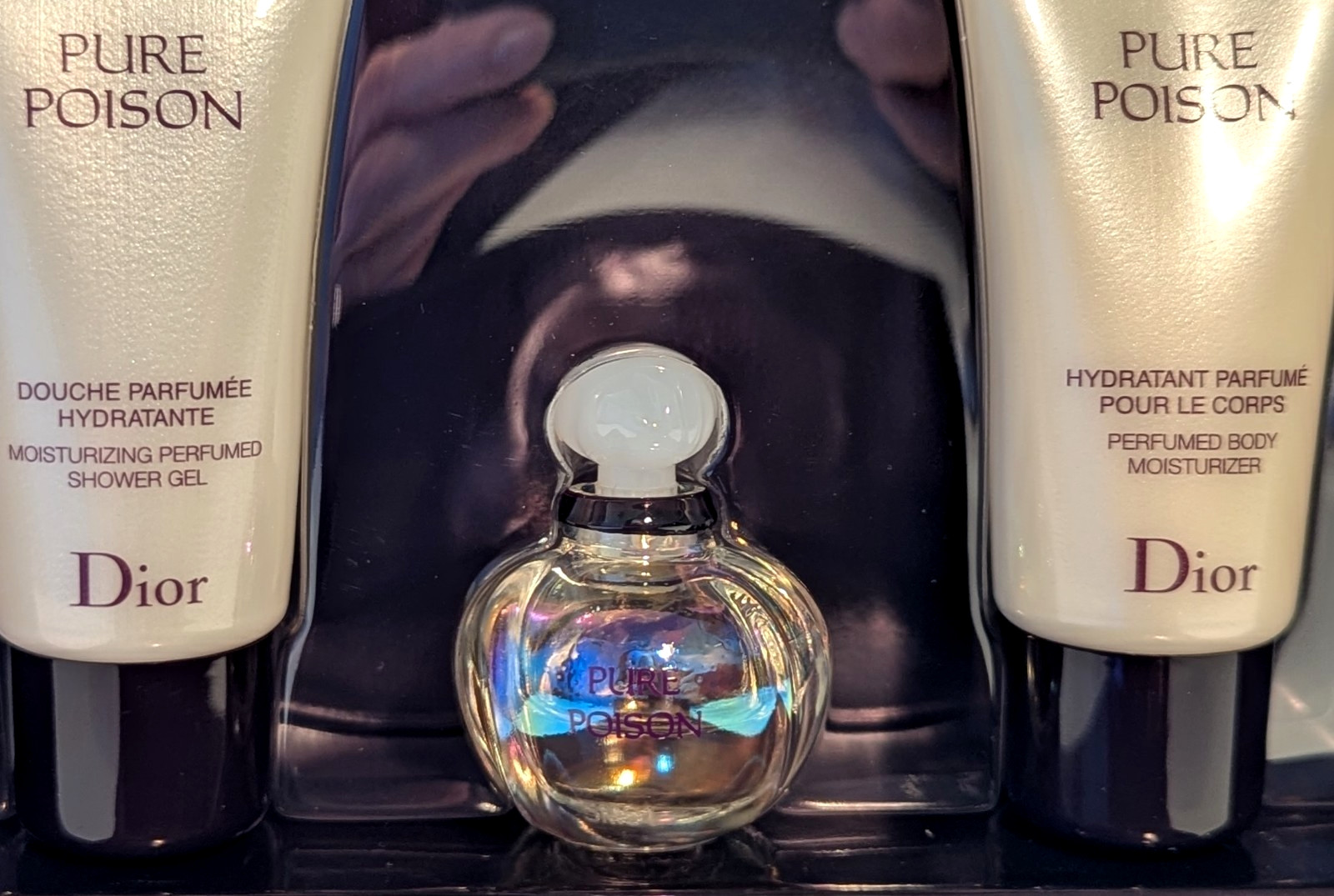 Christian Dior PURE POISON Eau de PARFUM .17oz +Lotion +Gel. FRANCE.  Minis NIB