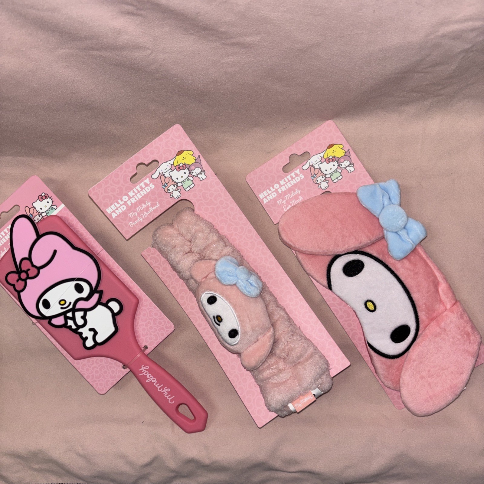 My Melody Sanrio Hello Kitty & Friends Hair Brush, Eye Mask & Beauty Headband