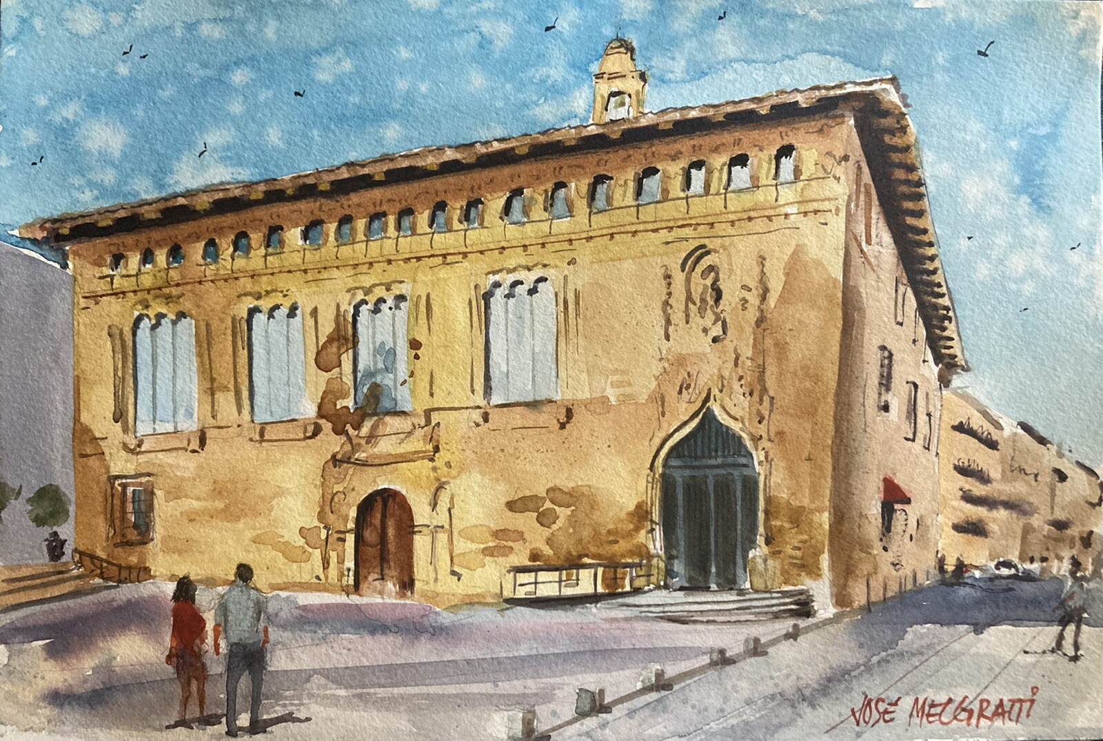 ORIGINAL Watercolor painting Valencia, Spain 7.1/2\