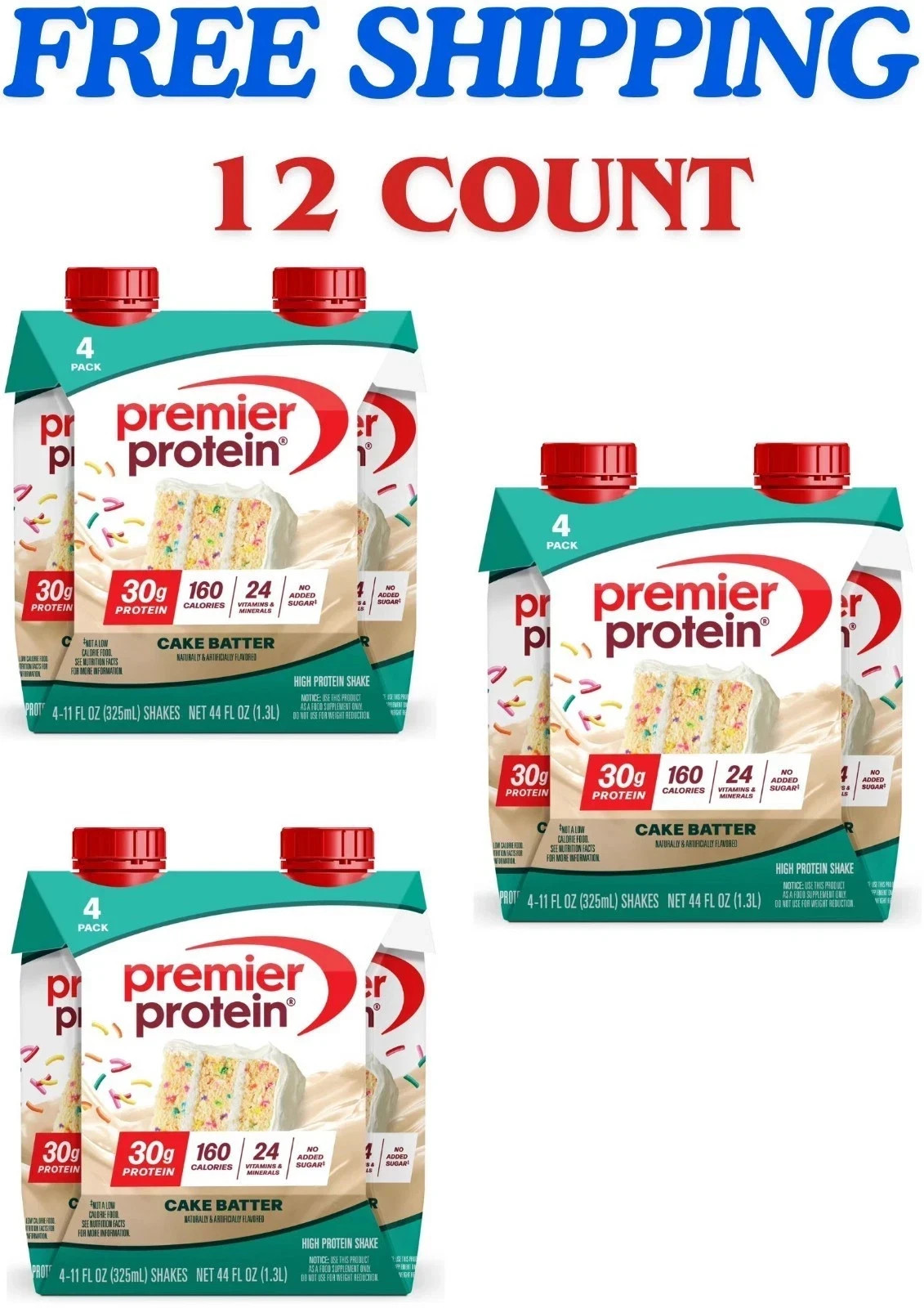 Premier Protein Shake, Cake Batter Delight, 30g Protein, 11 fl oz, 12 Ct Premier Protein Shake, Cake Batter Delight, 30g Protein, 11 fl oz, 12 Ct