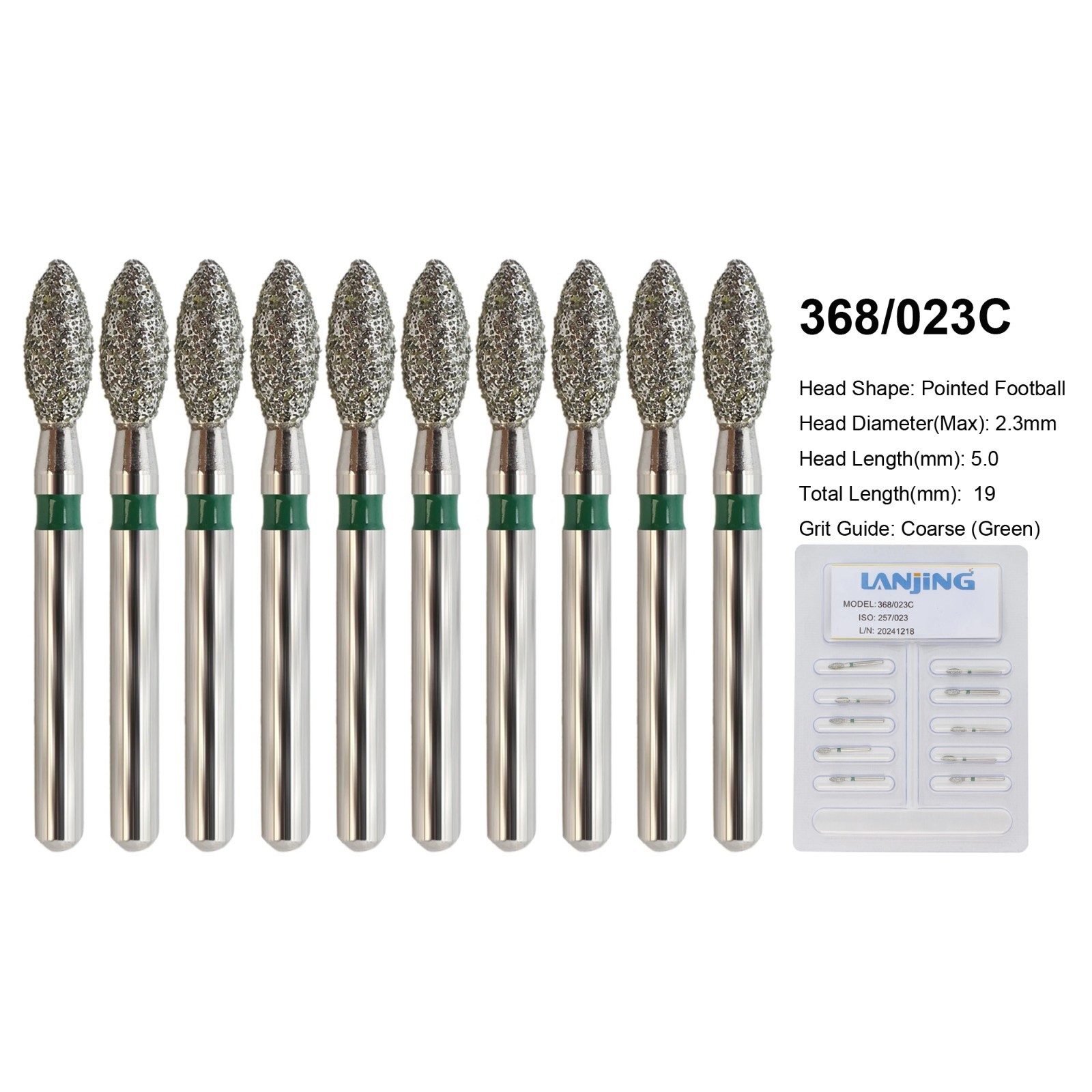 Dental Burs Diamond FG Round End Taper Football Pear Long Round Flame High Speed
