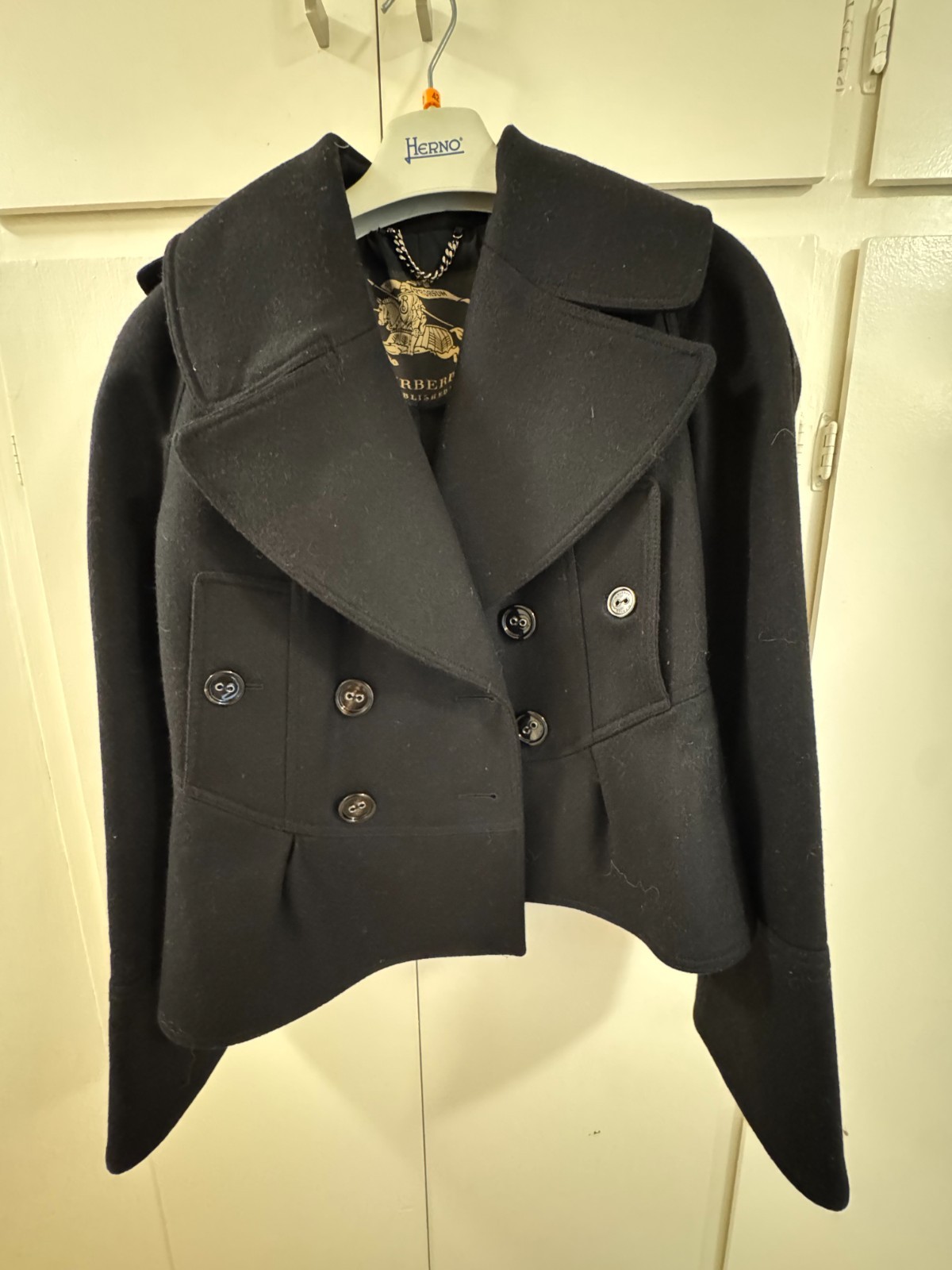 Burberry Women\'s Wool Pea Coat- Black Size 40