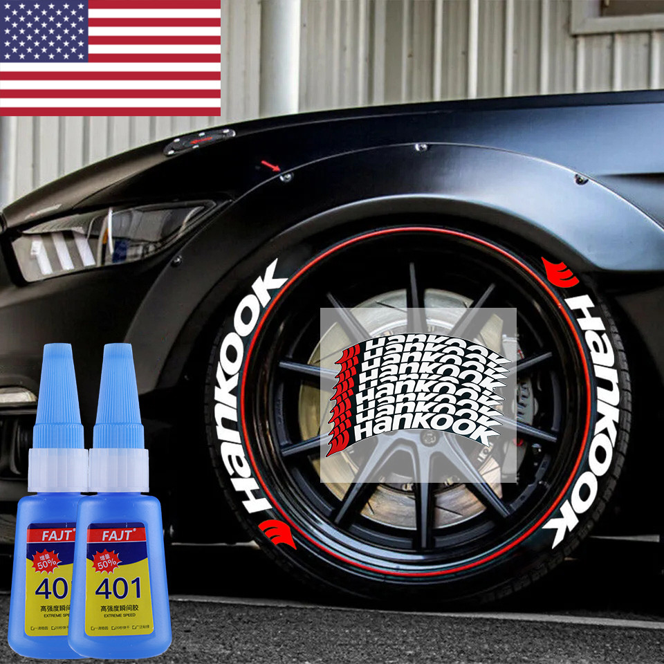 Permanent HANKOOK Tire Lettering Sticker 1.38'' 15''-24'' With 2 Glue US Stock